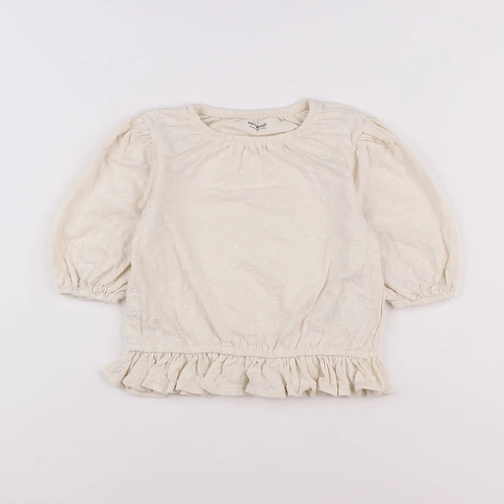 Vertbaudet - tee-shirt beige - 6 ans