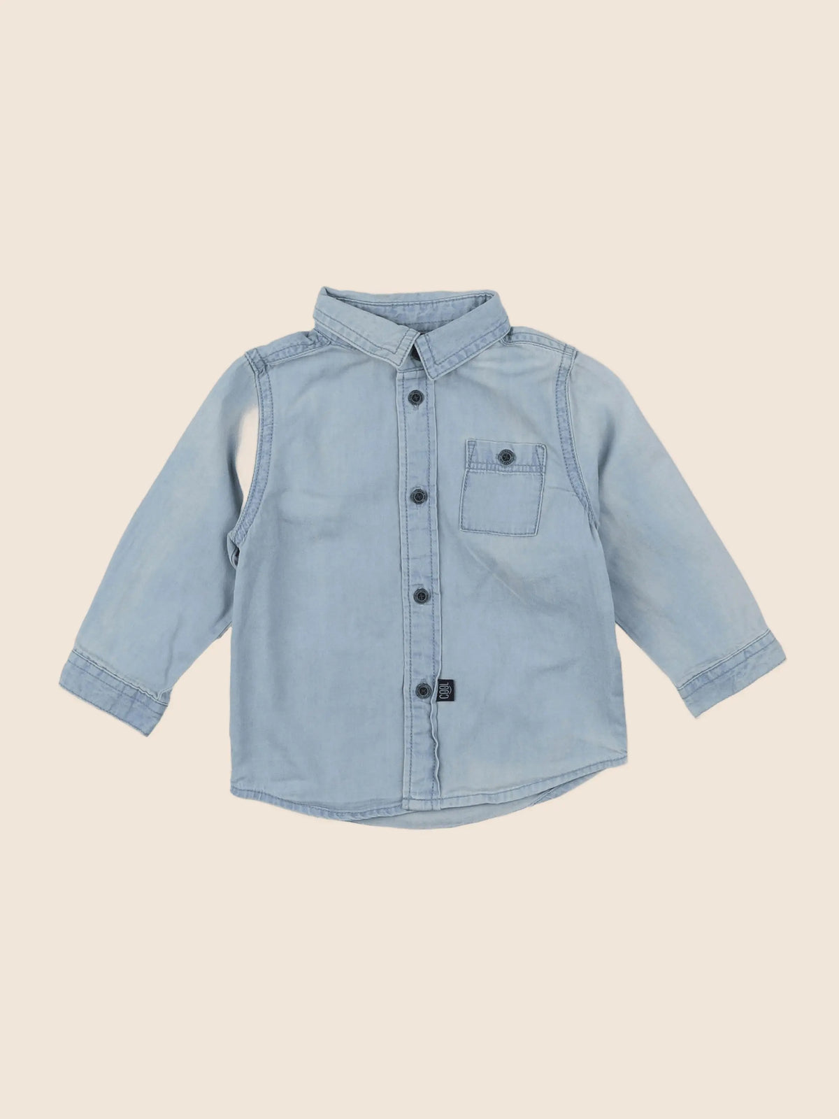 Vertbaudet - chemise bleu - 12 mois
