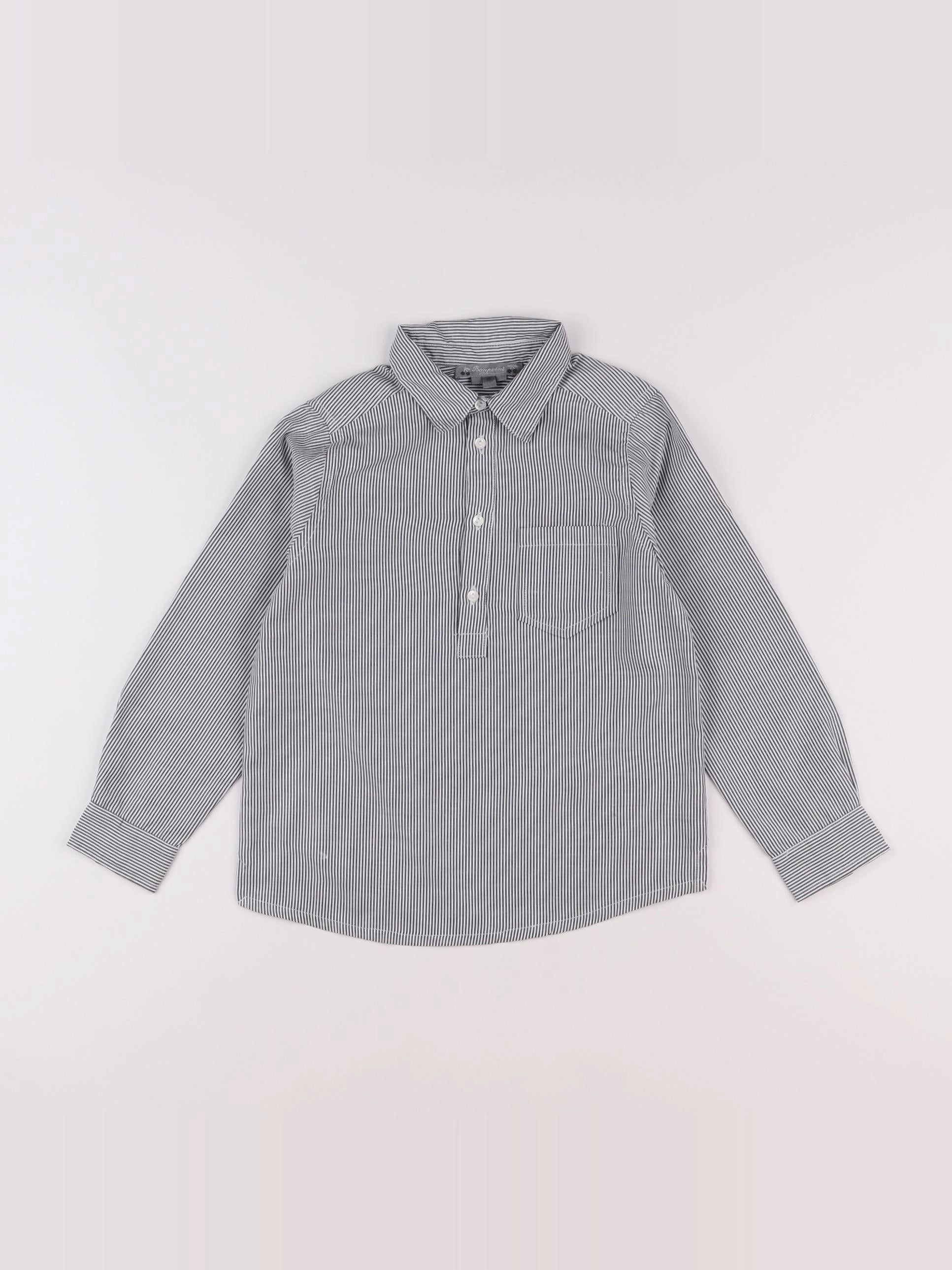 Bonpoint - chemise blanc, gris - 6 ans