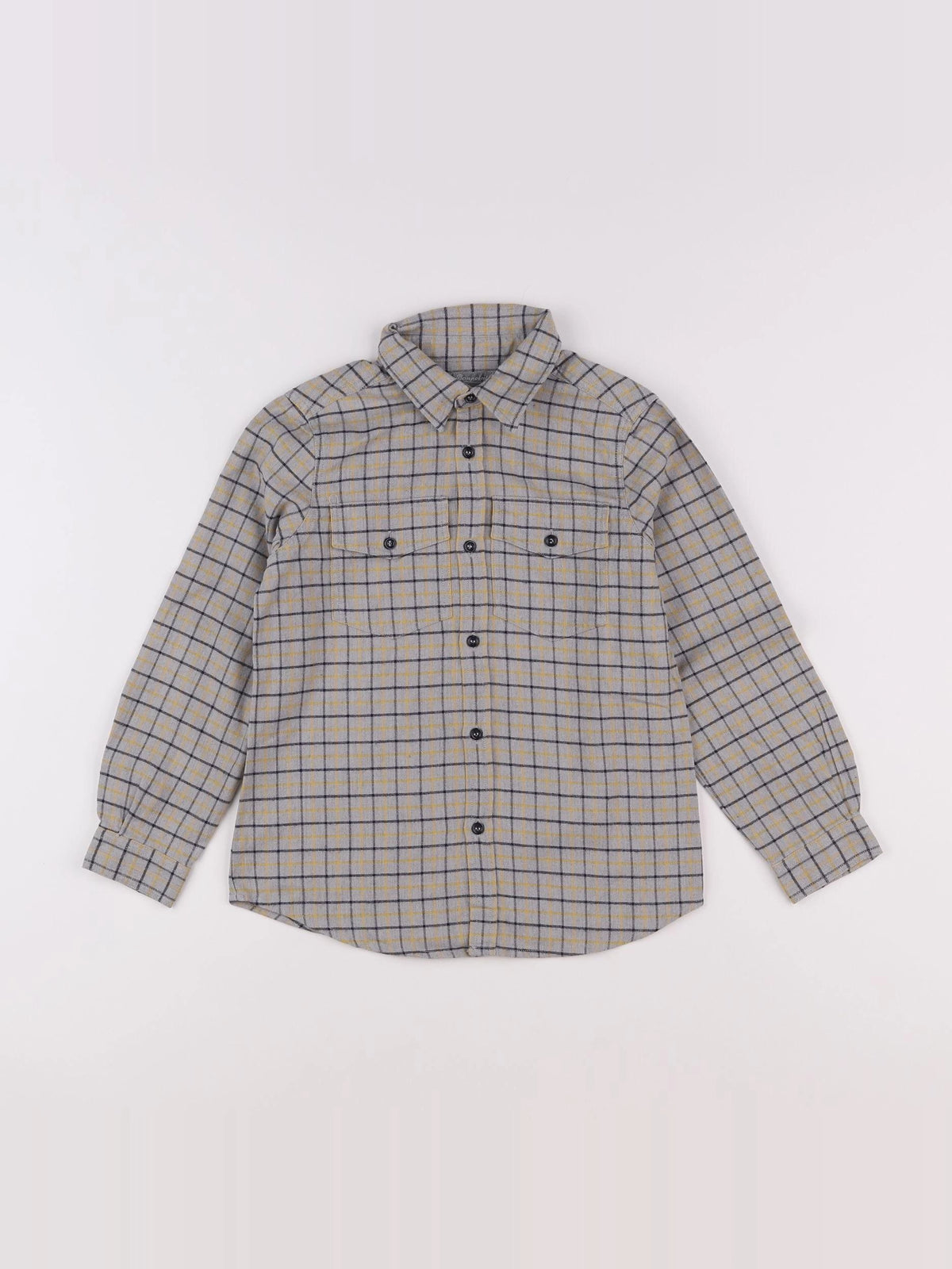 Bonpoint - chemise gris, jaune - 6 ans