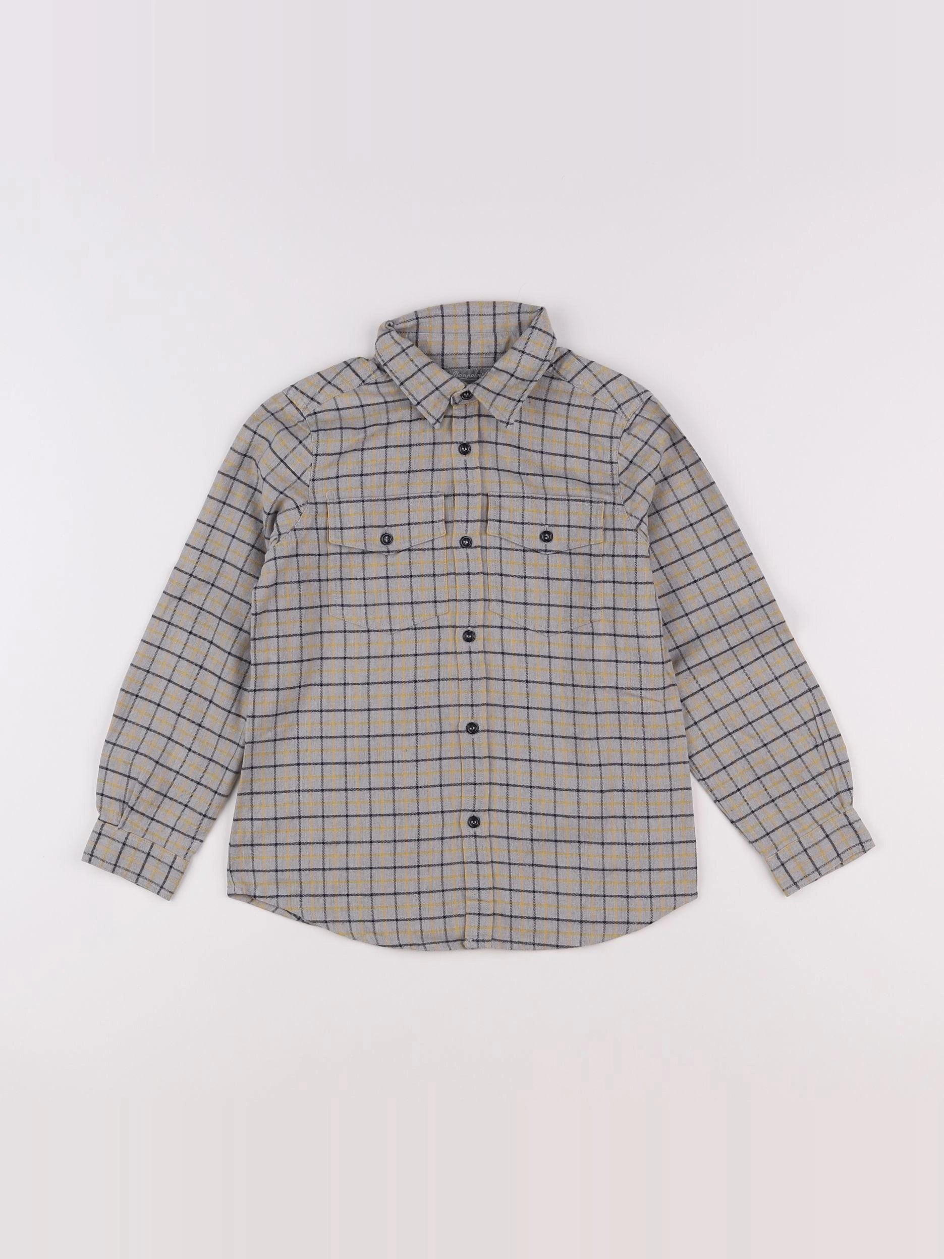 Bonpoint - chemise gris, jaune - 6 ans