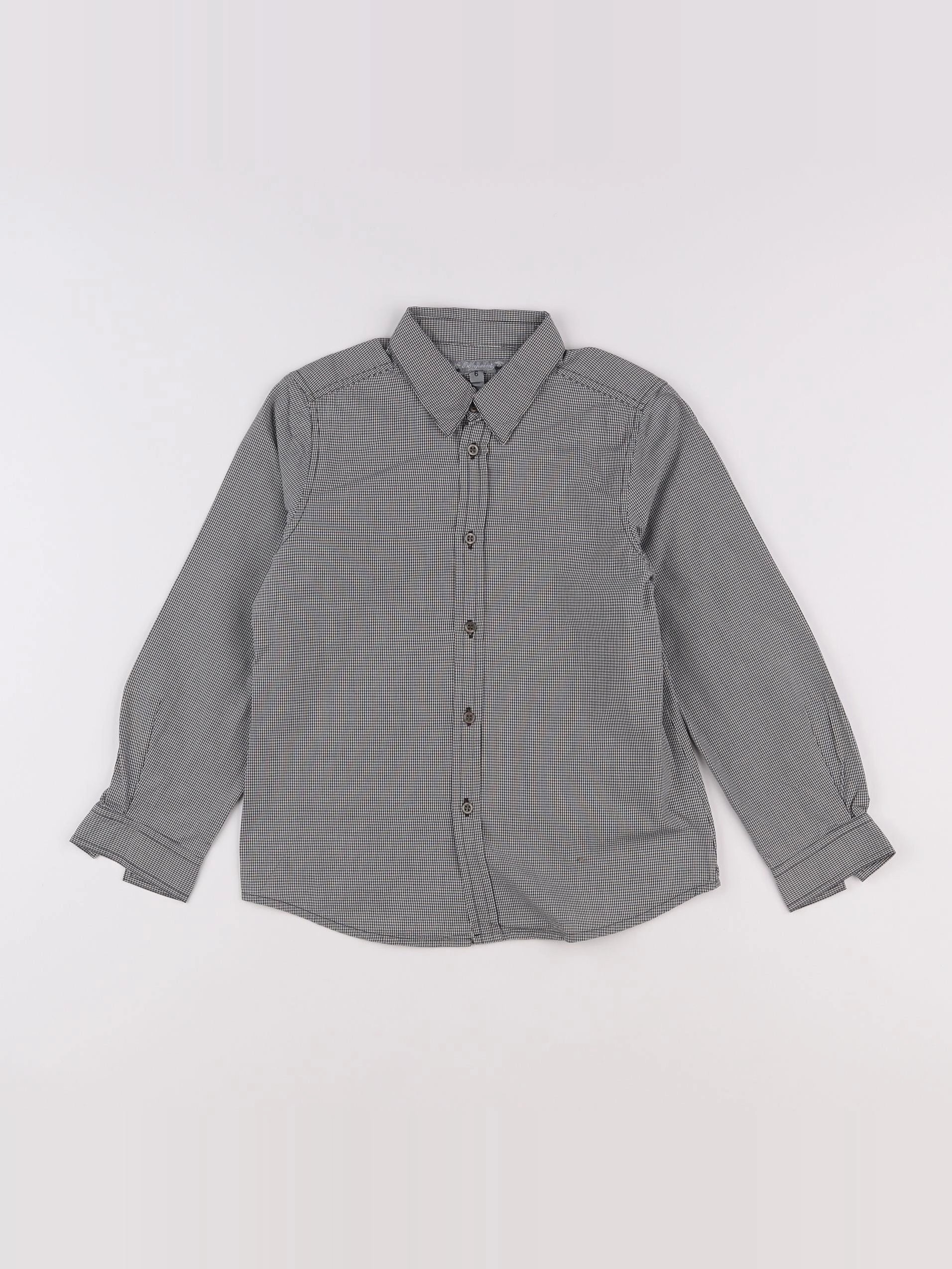 Bonpoint - chemise blanc, gris - 6 ans