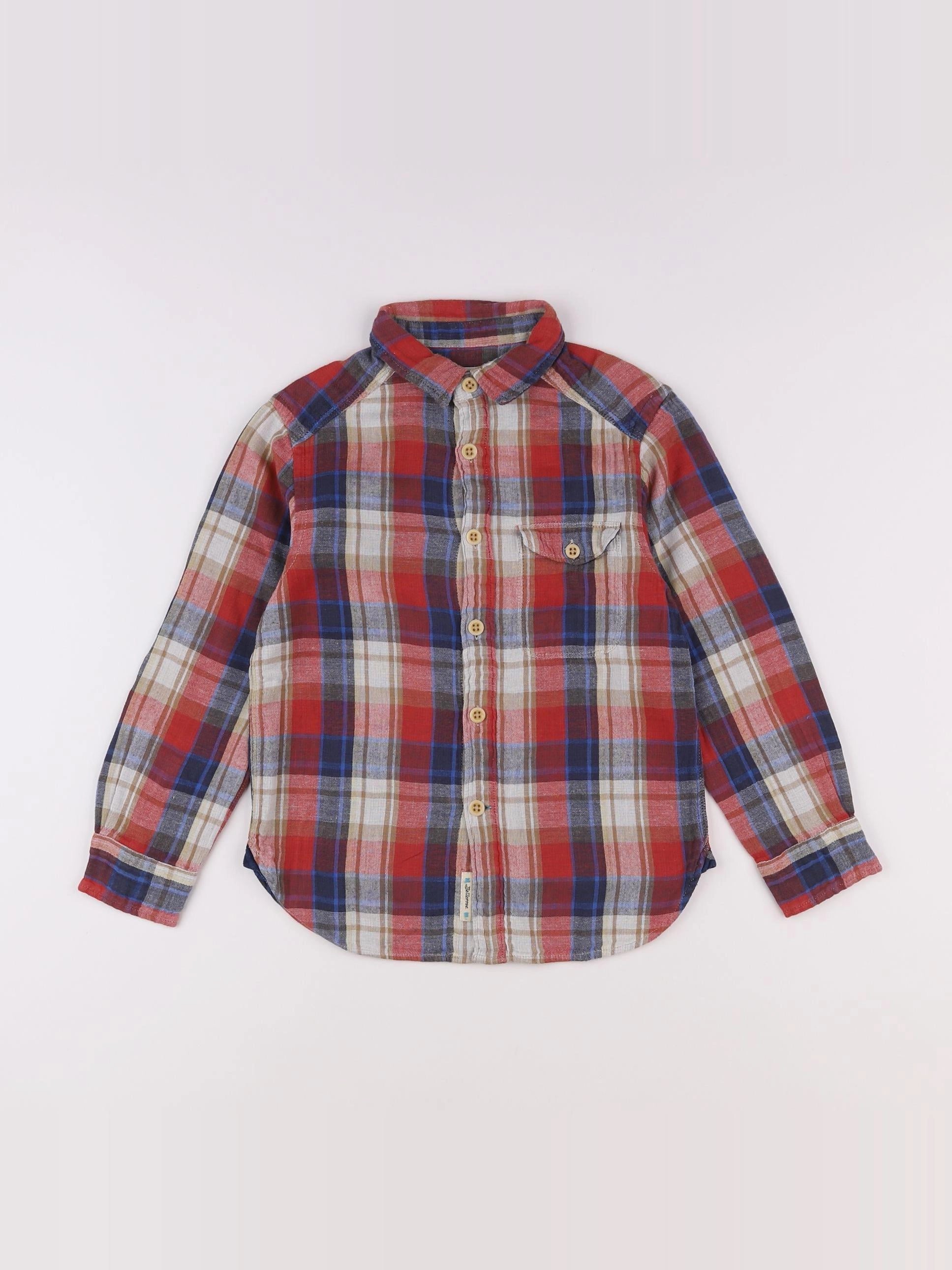 Bellerose - chemise bleu, rouge - 6 ans