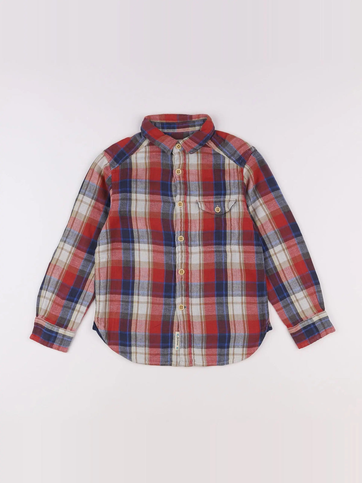 Bellerose - chemise bleu, rouge - 6 ans