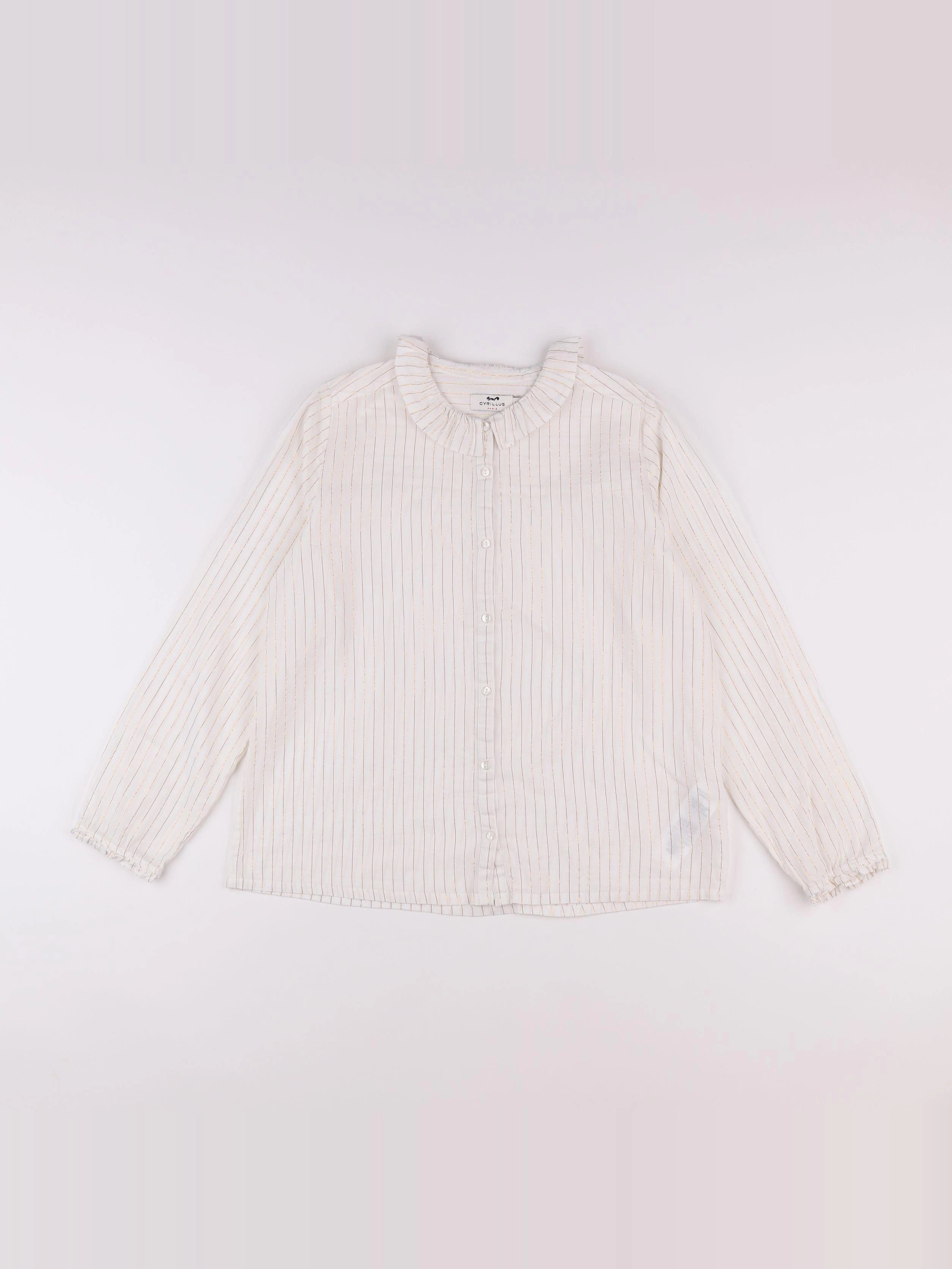 Cyrillus - chemise or, blanc - 14 ans