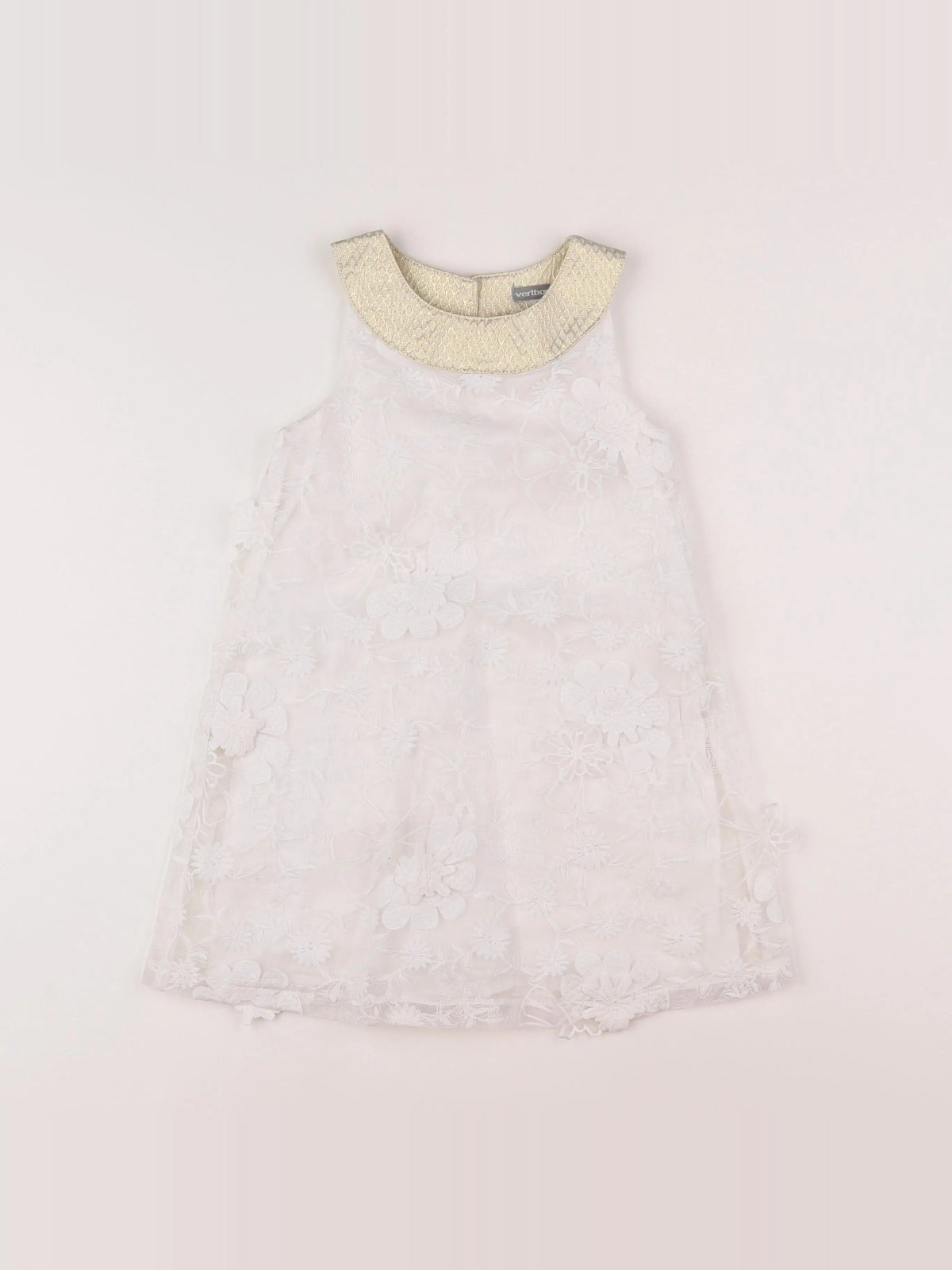 Vertbaudet - robe blanc, or - 5 ans