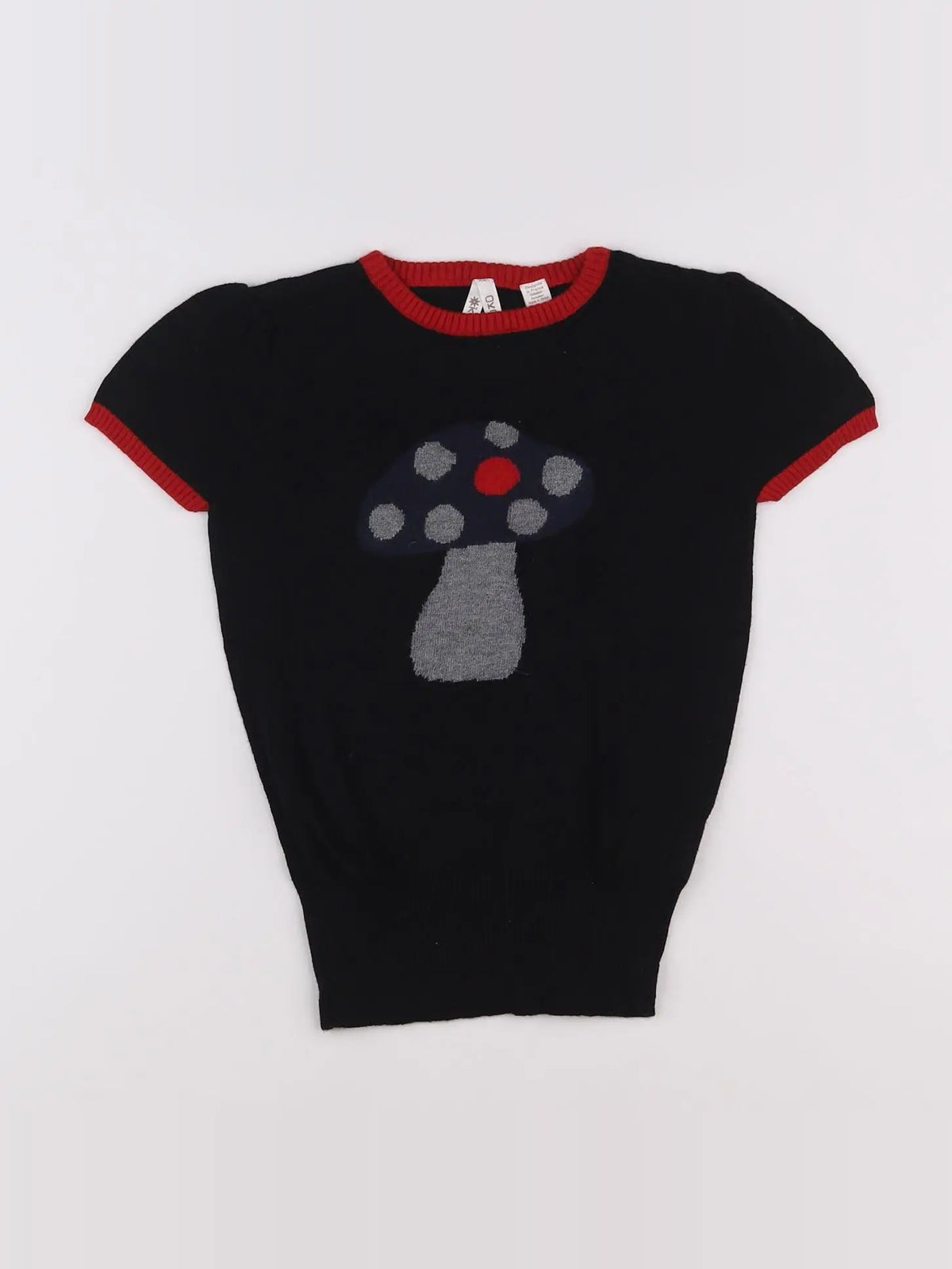 Okaidi - pull noir, rouge - 6 ans