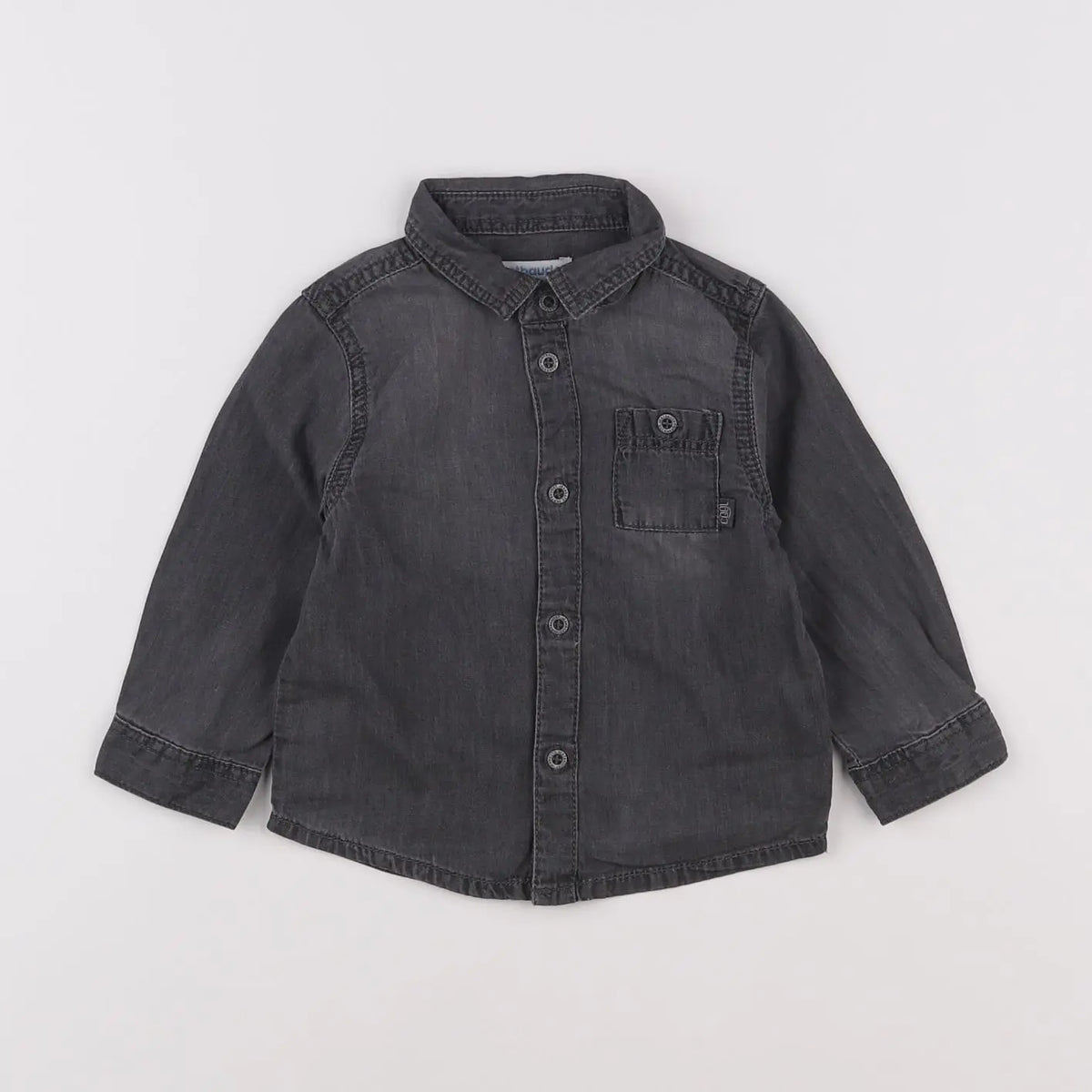 Vertbaudet - chemise gris - 12 mois