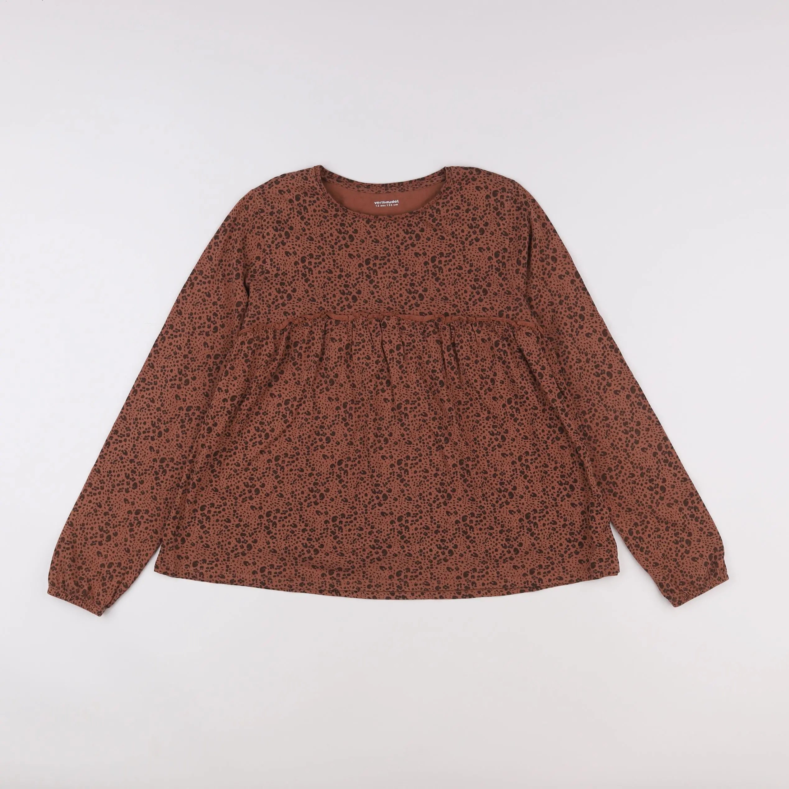 Vertbaudet - tee-shirt marron - 12 ans