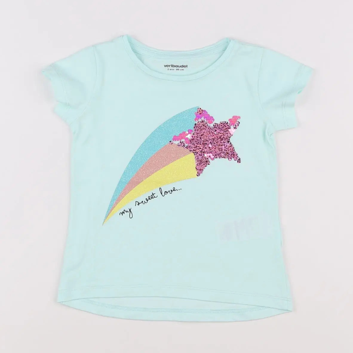 Vertbaudet - tee-shirt vert - 2 ans