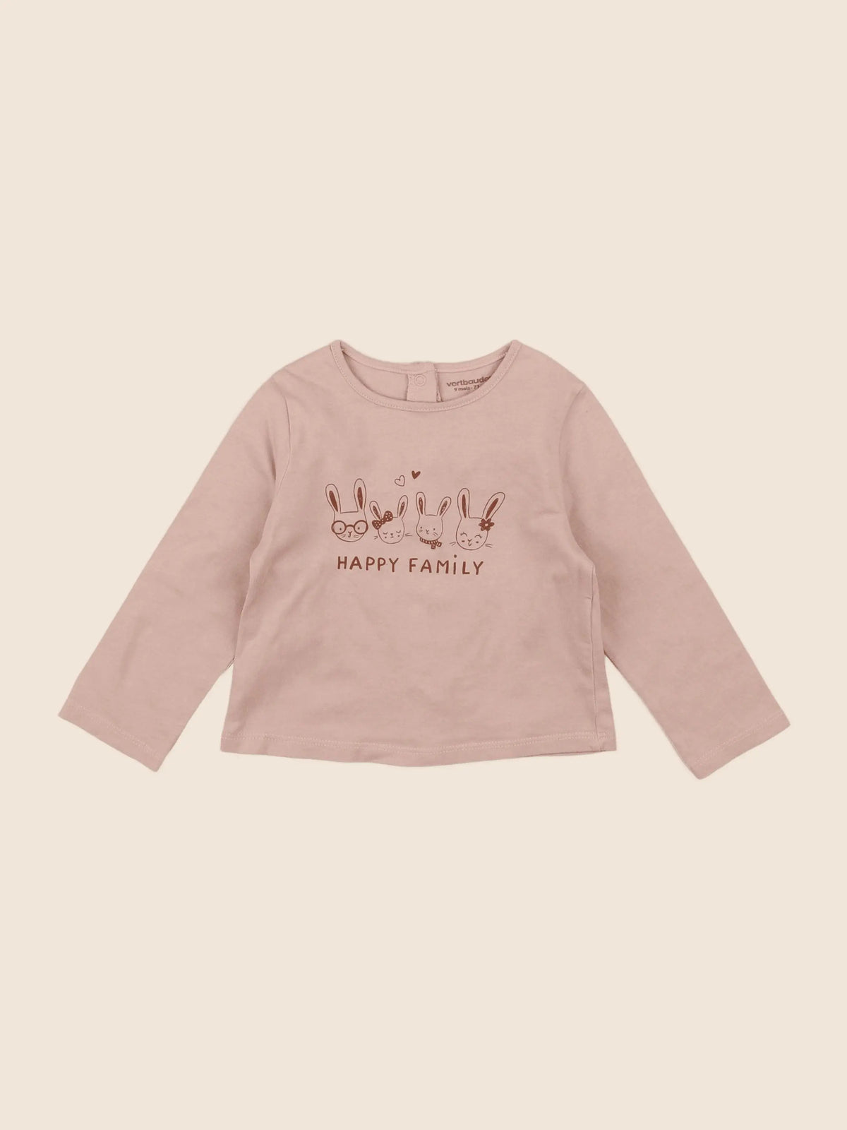 Vertbaudet - tee-shirt rose - 9 mois