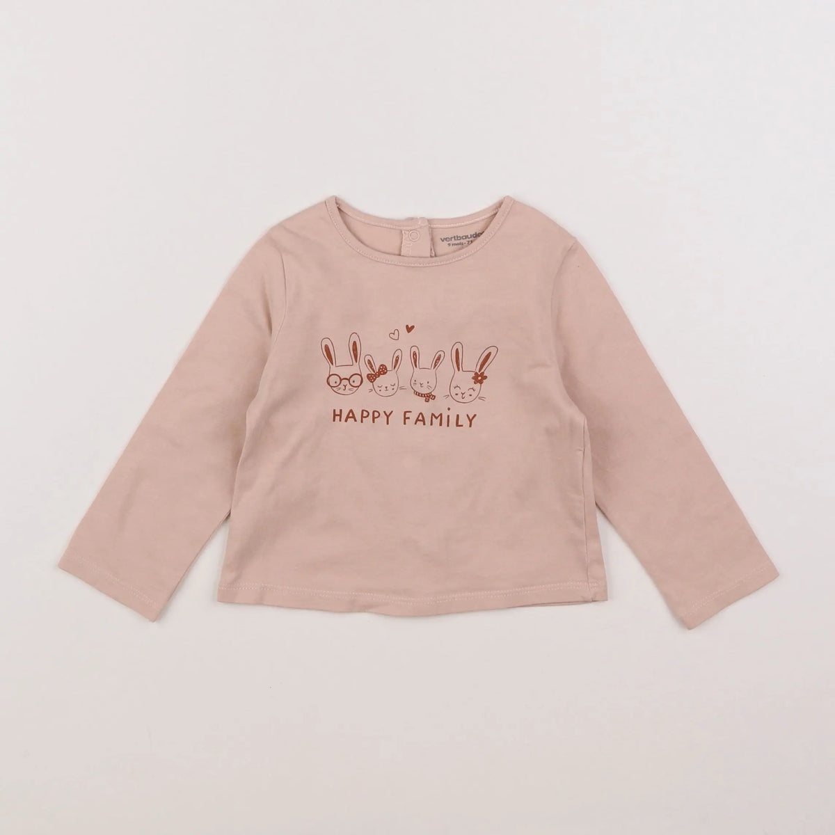 Vertbaudet - tee-shirt rose - 9 mois