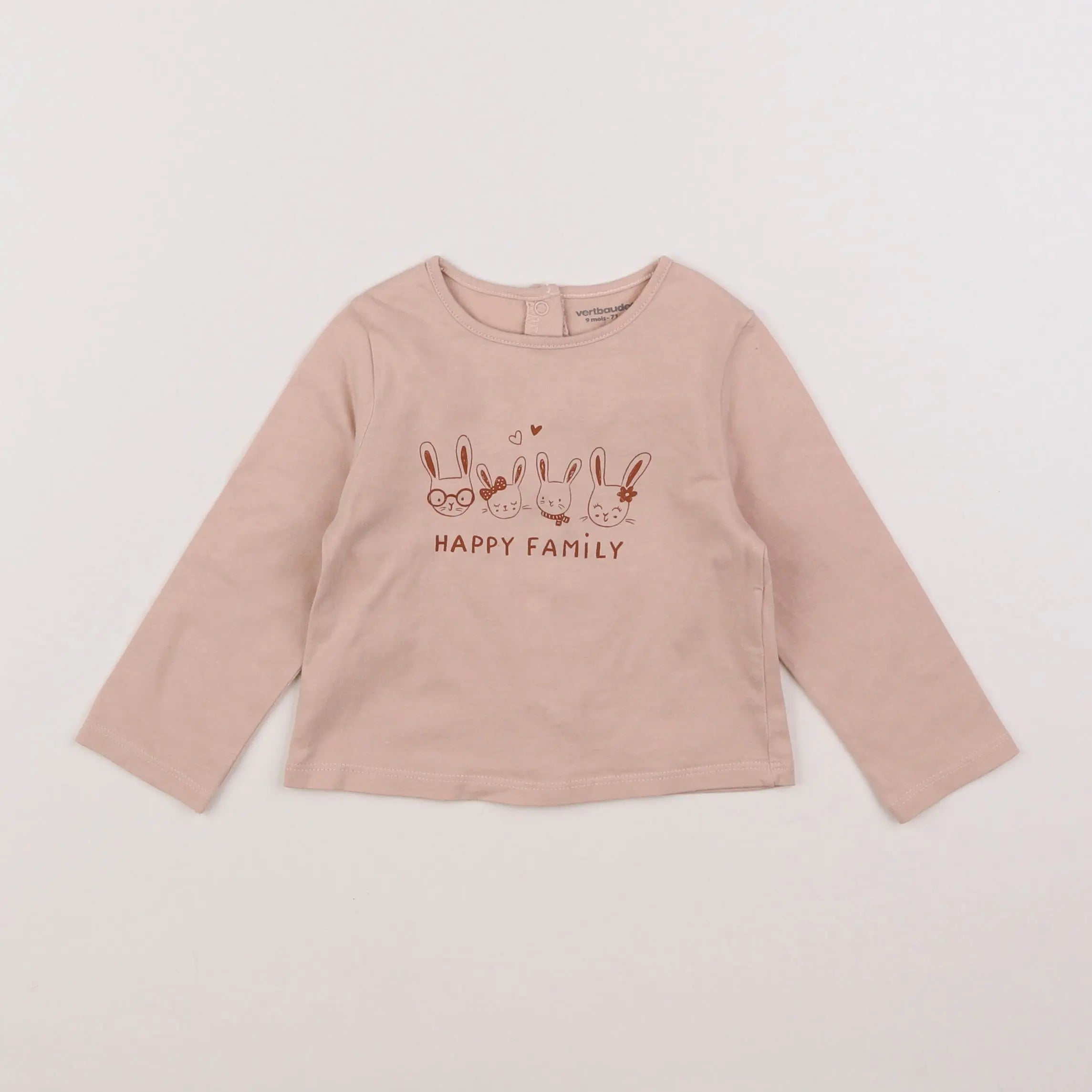Vertbaudet - tee-shirt rose - 9 mois