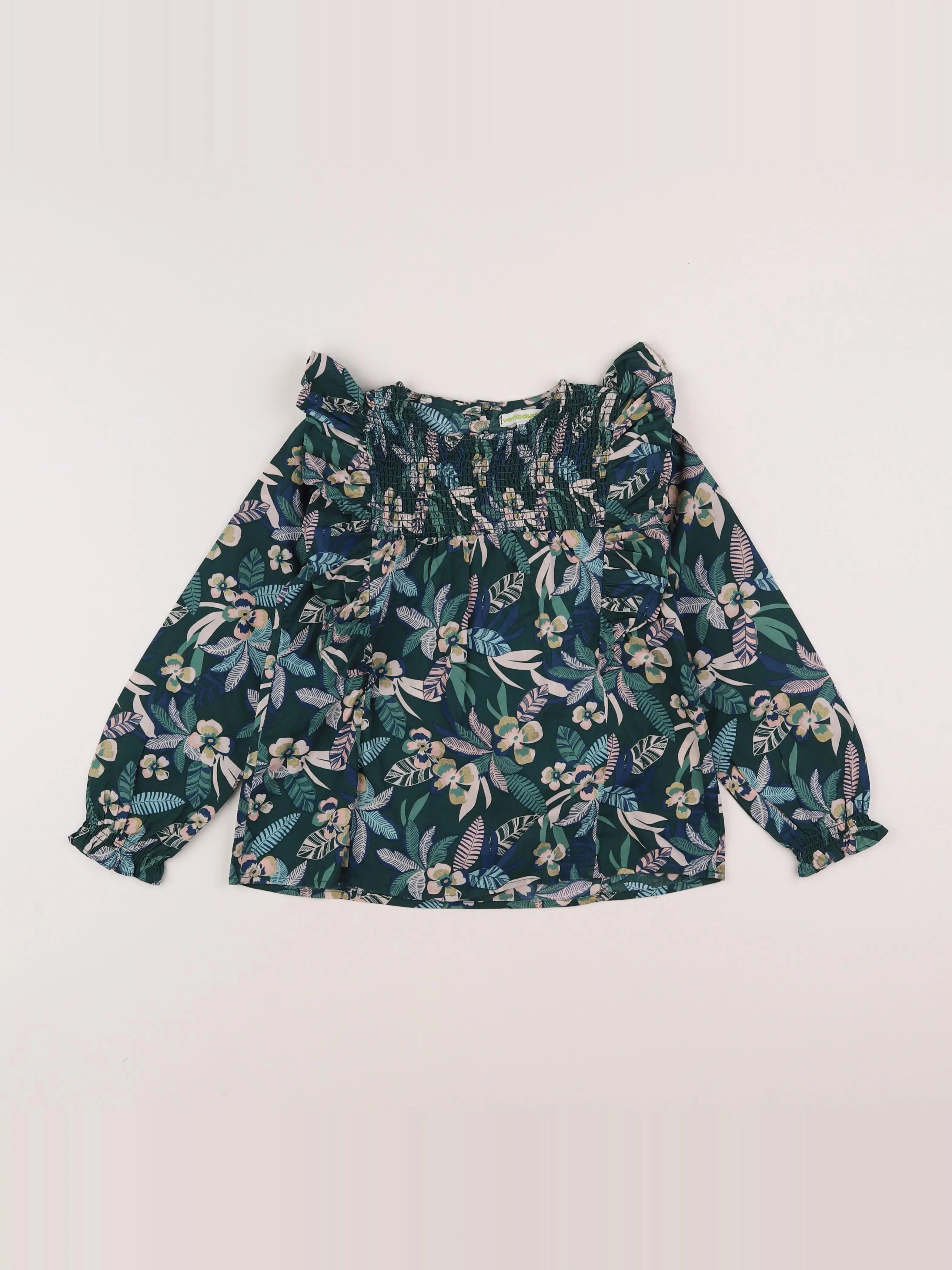 Vertbaudet - blouse vert - 7 ans