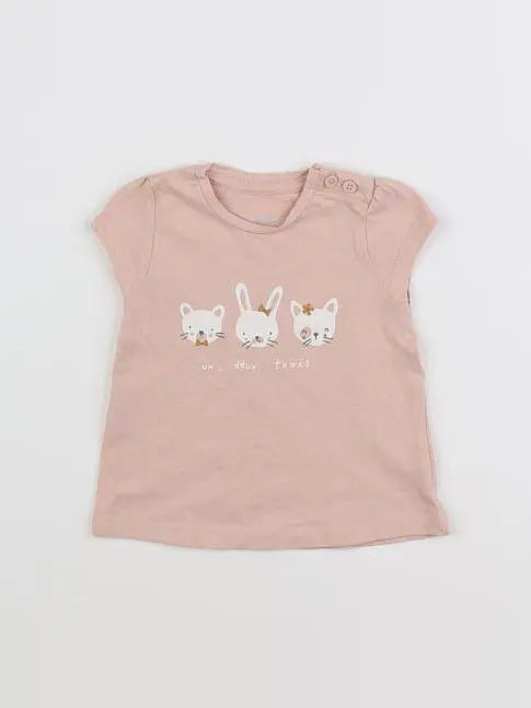 Vertbaudet - tee-shirt rose - 3 mois