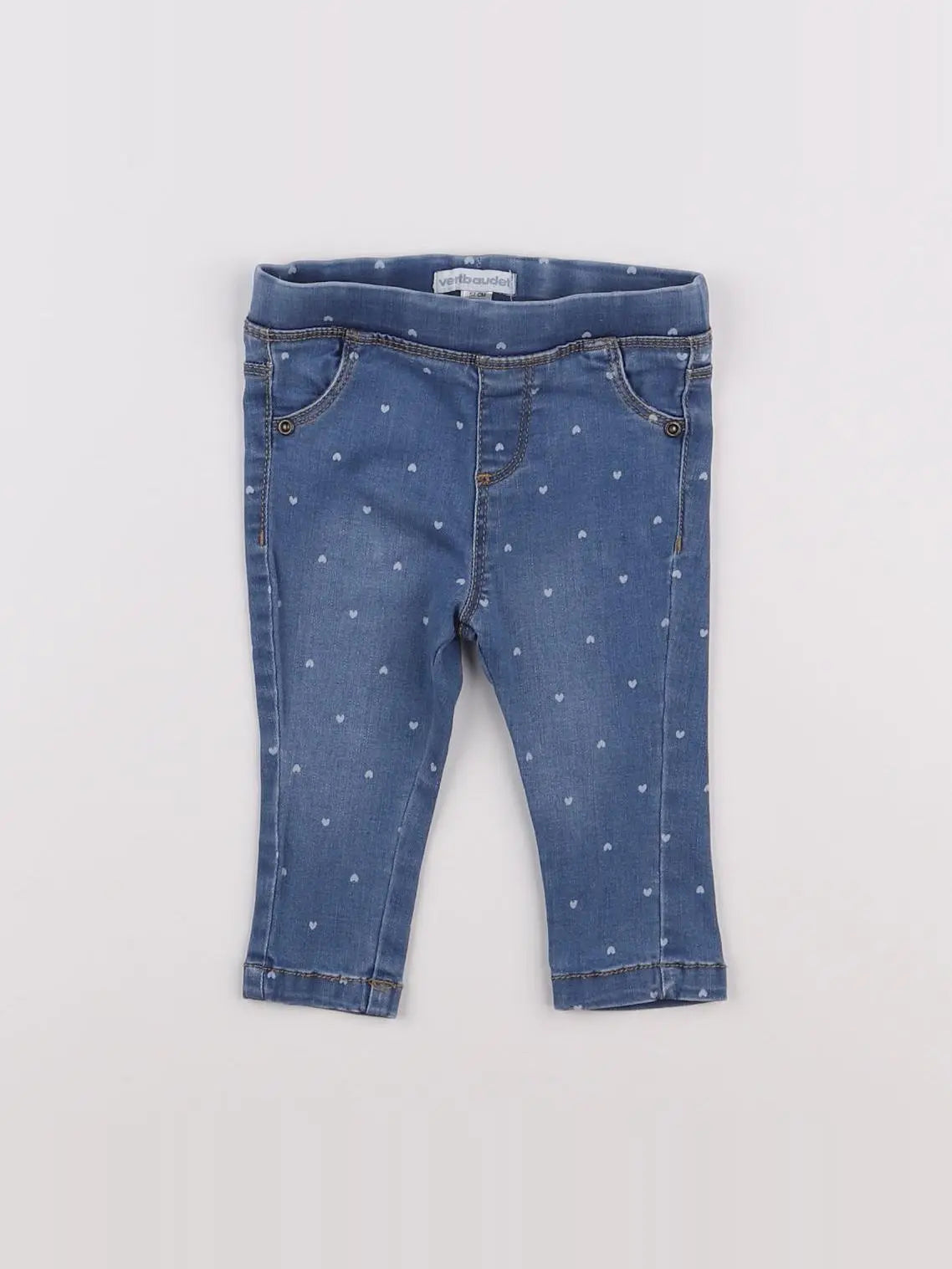 Vertbaudet - jegging bleu - 6 mois