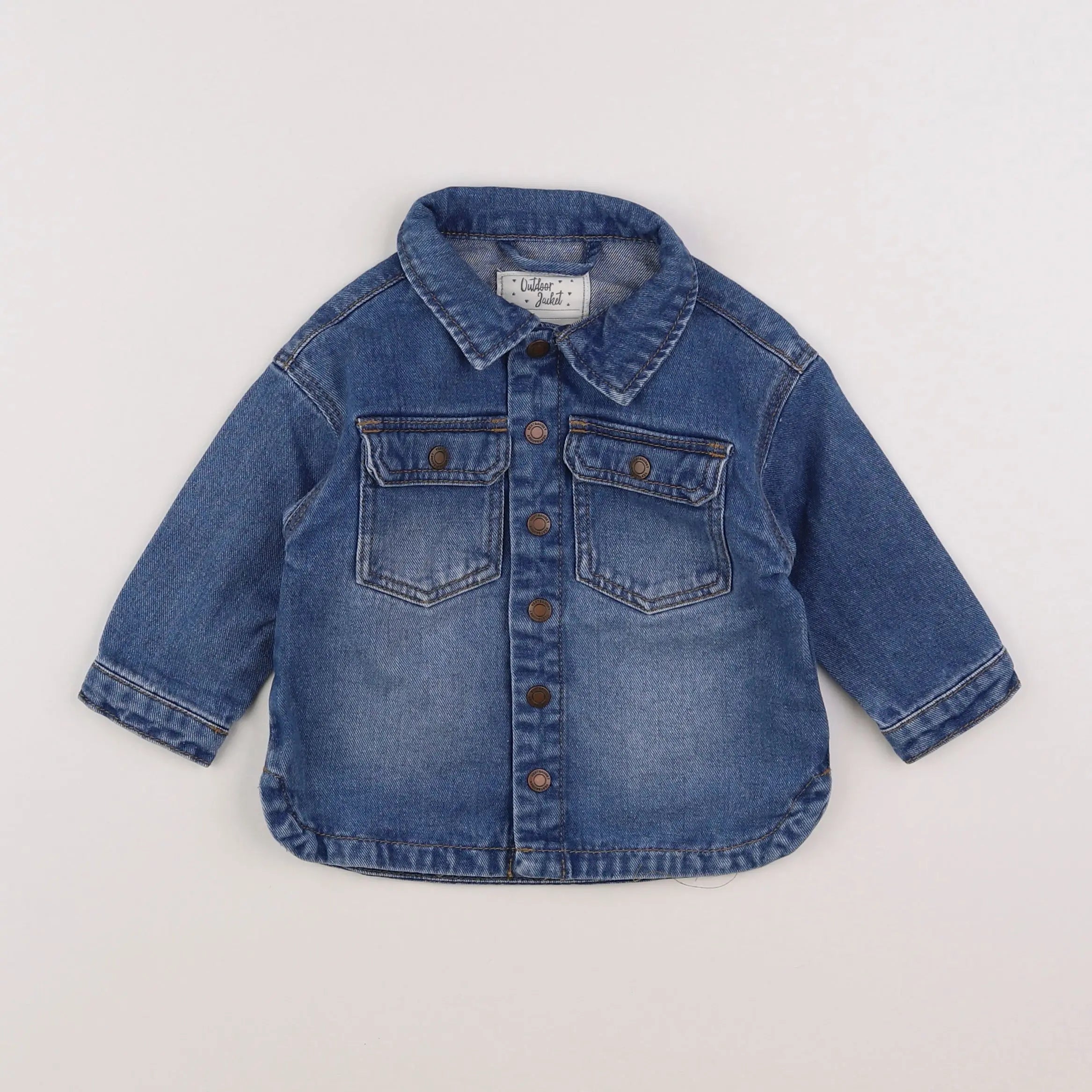 Vertbaudet - chemise bleu - 12 mois
