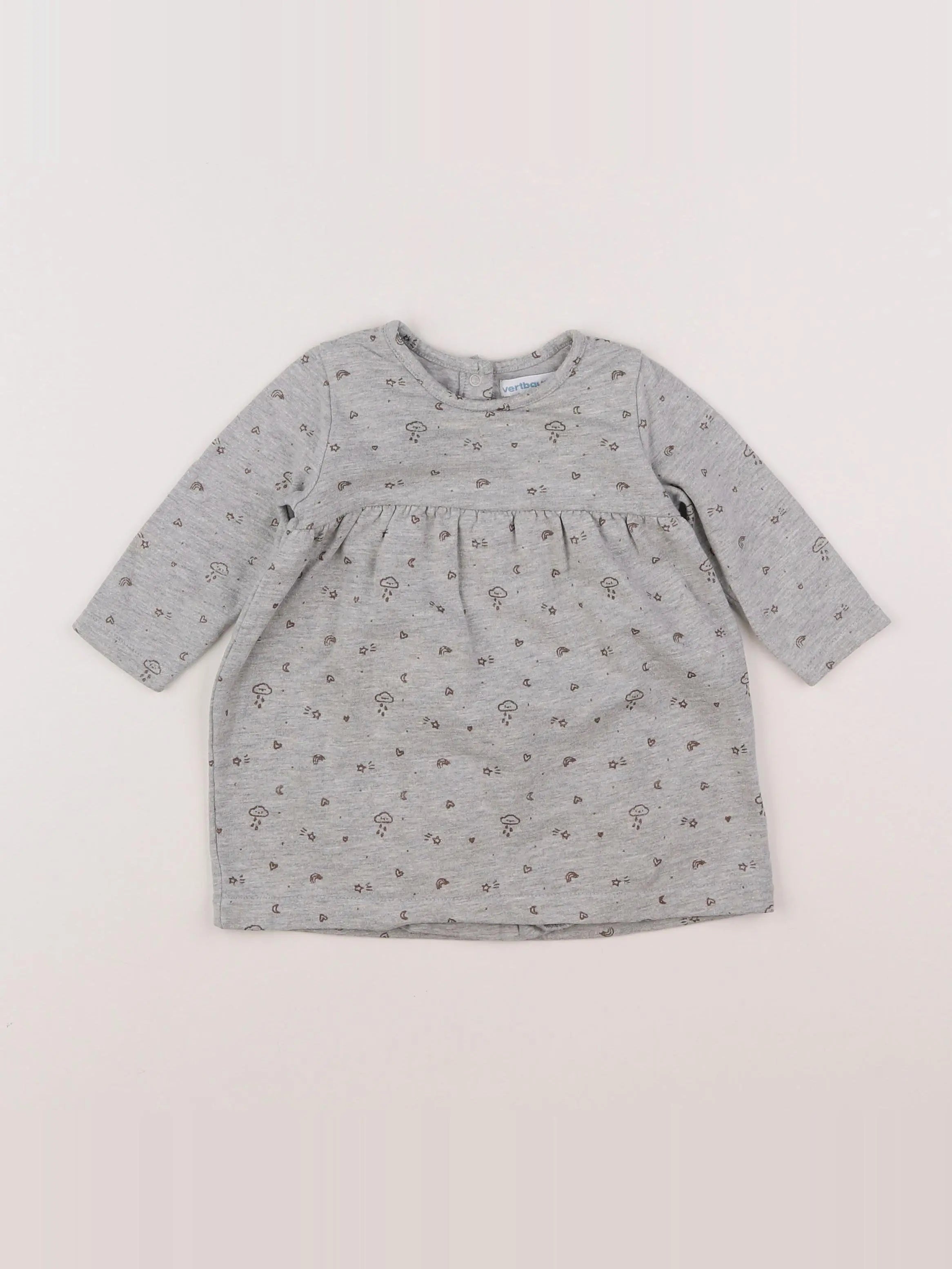 Vertbaudet - robe gris - 9 mois