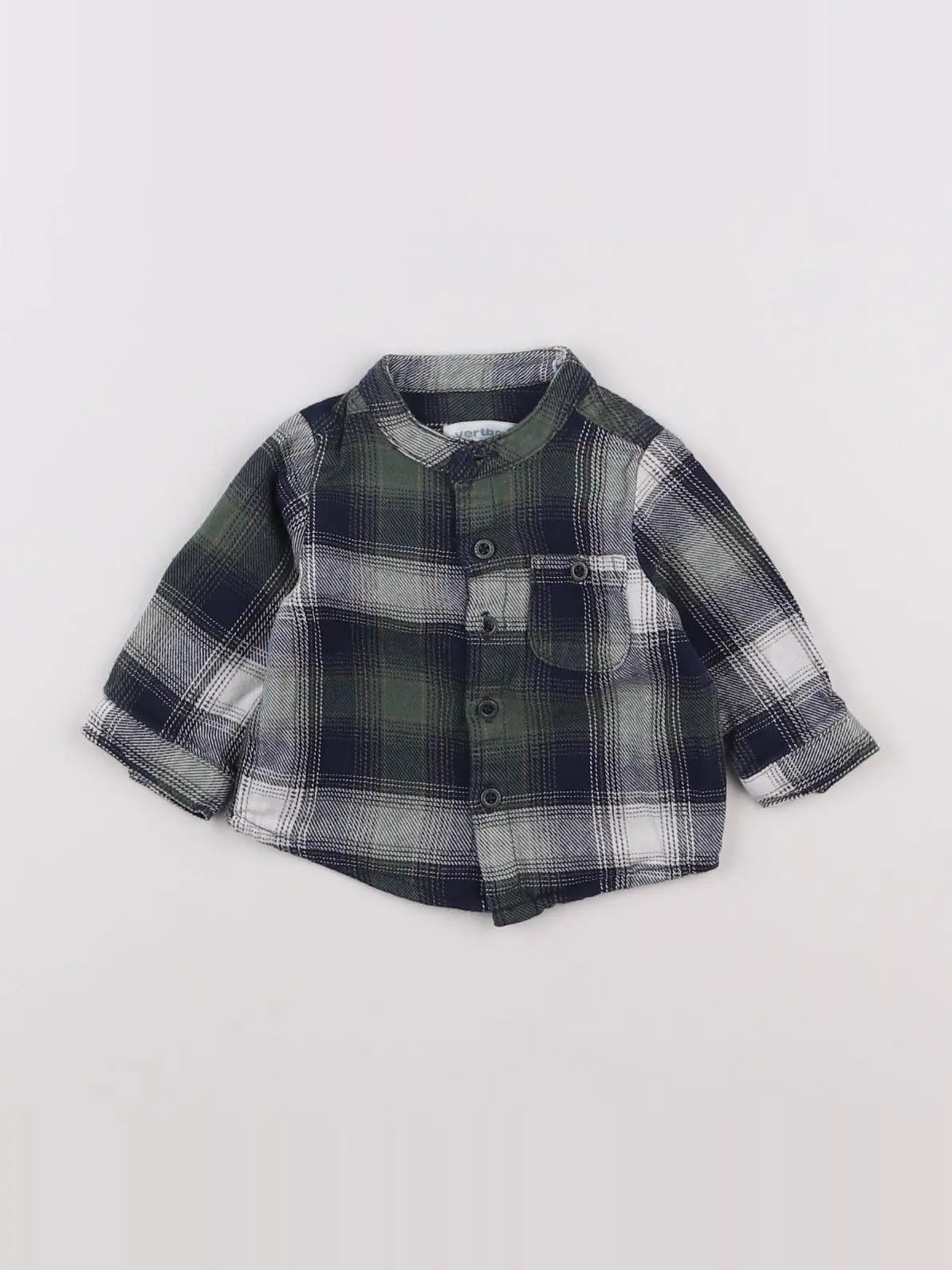 Vertbaudet - chemise vert, bleu - 3 mois