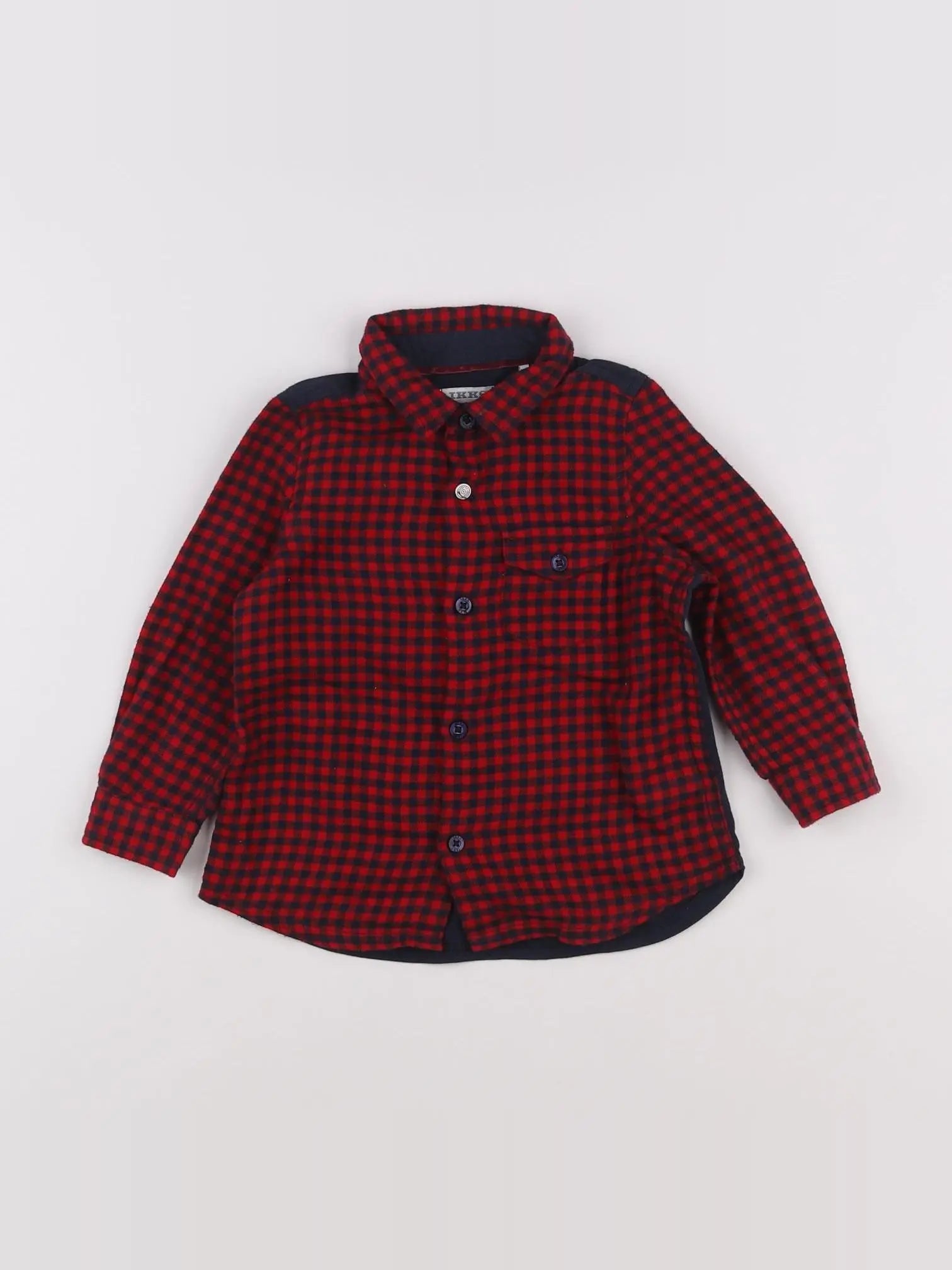 IKKS - chemise bleu, rouge - 2 ans