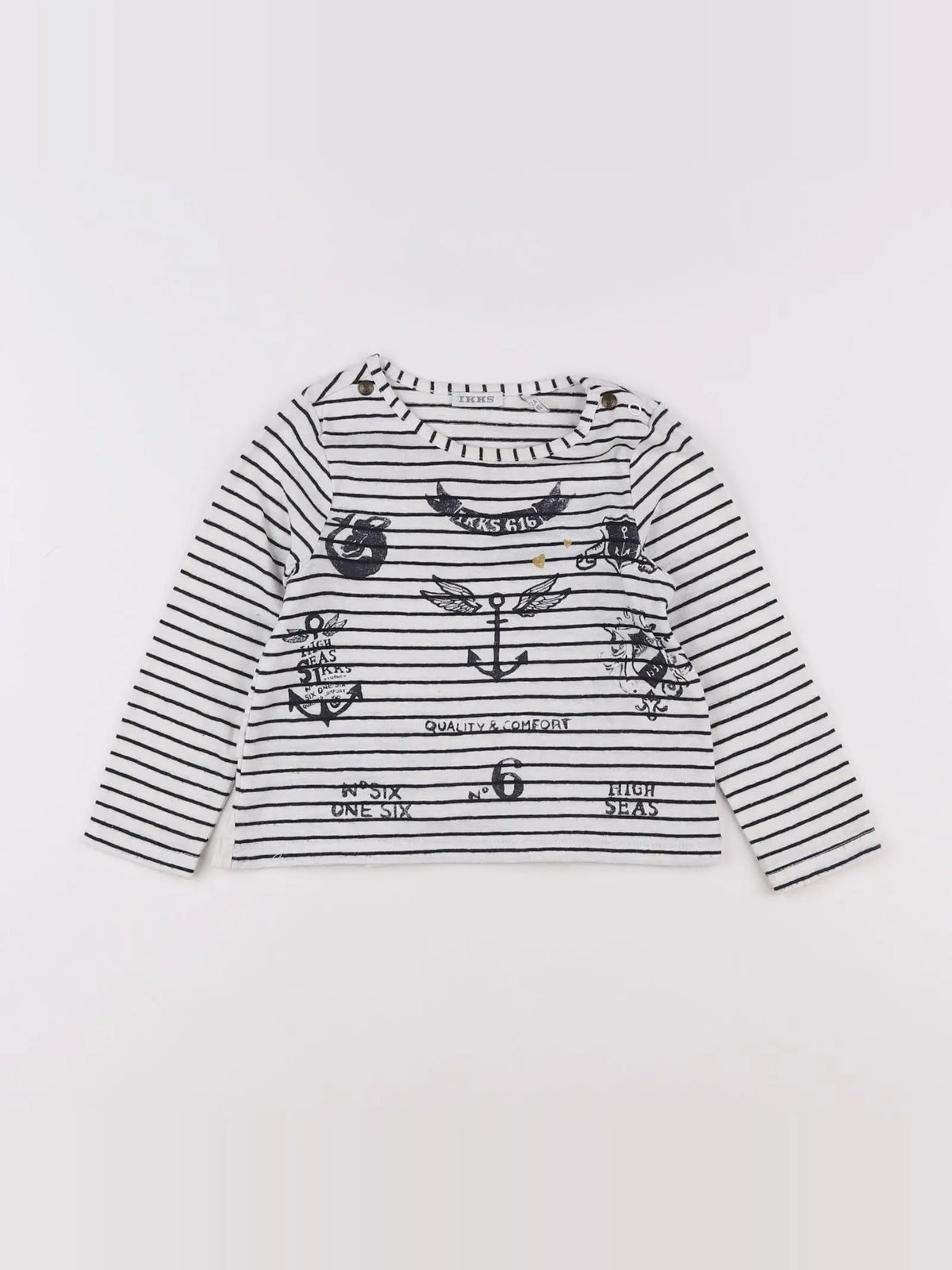 IKKS - tee-shirt blanc, bleu - 2 ans