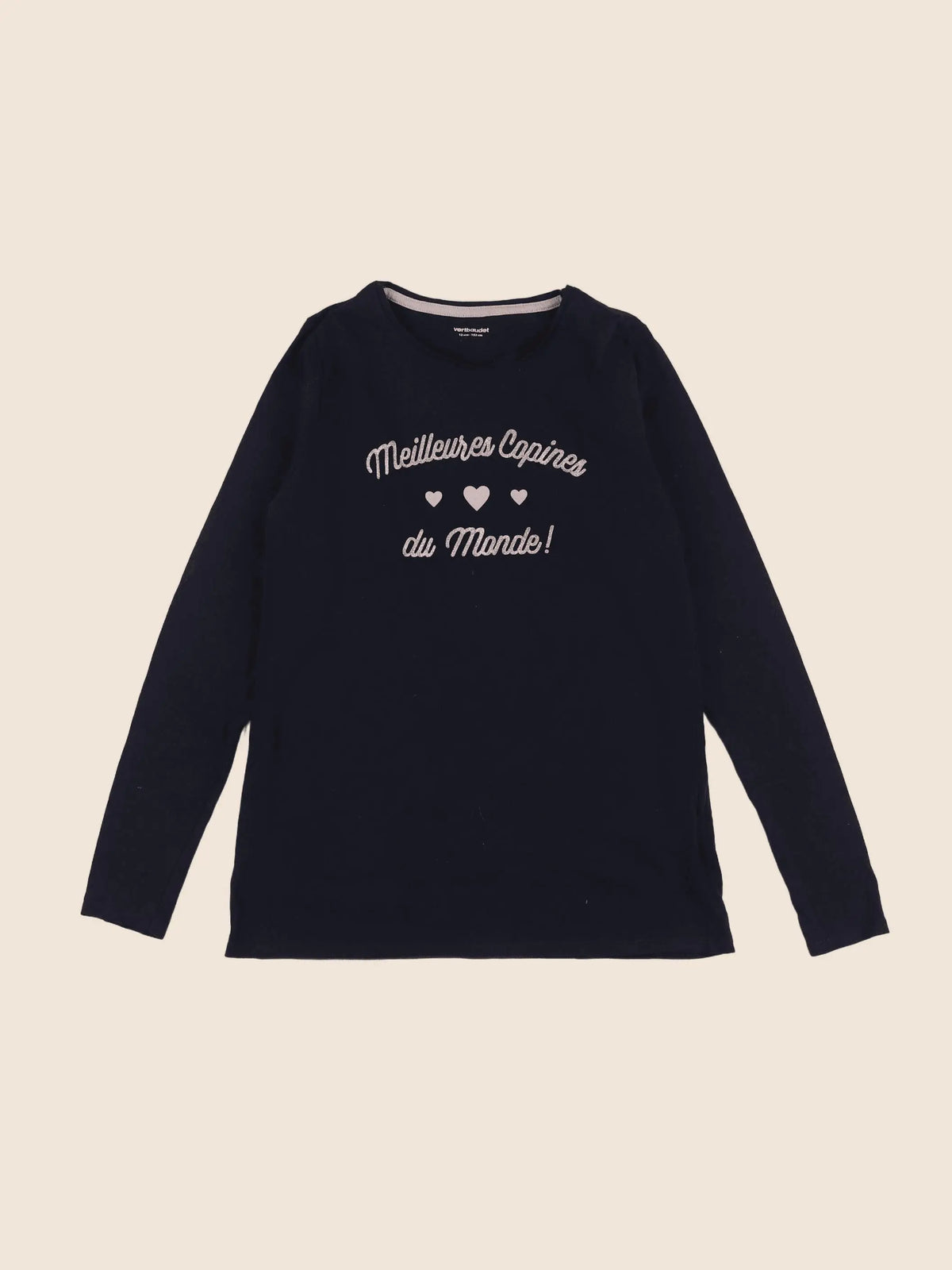 Vertbaudet - tee-shirt bleu, argent - 12 ans