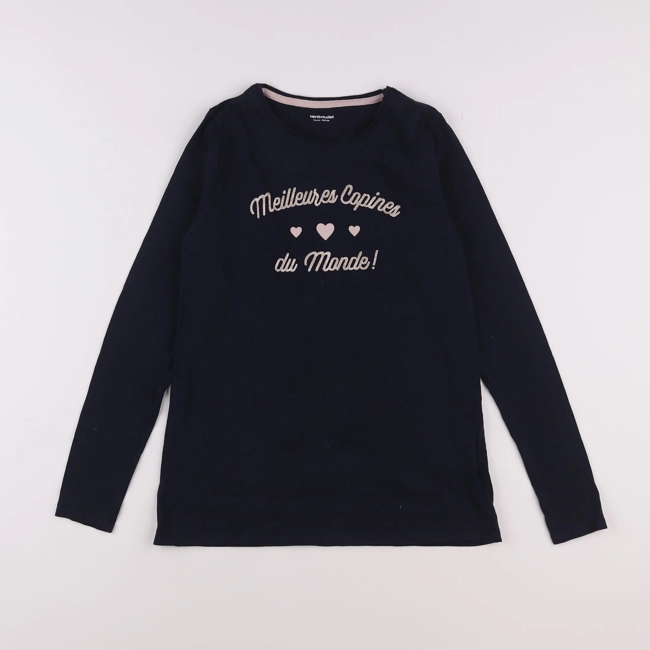 Vertbaudet - tee-shirt bleu, argent - 12 ans