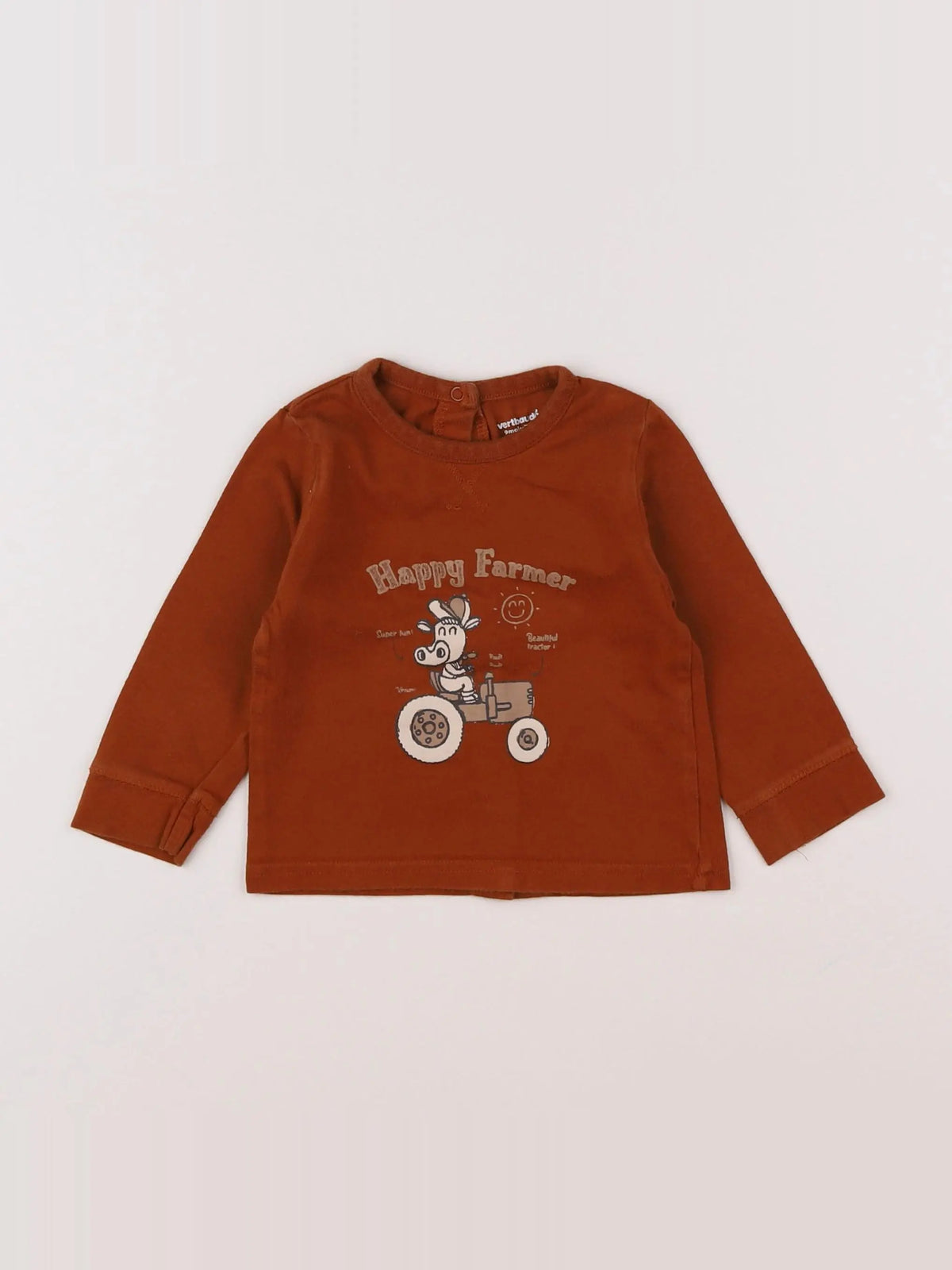 Vertbaudet - tee-shirt marron - 9 mois