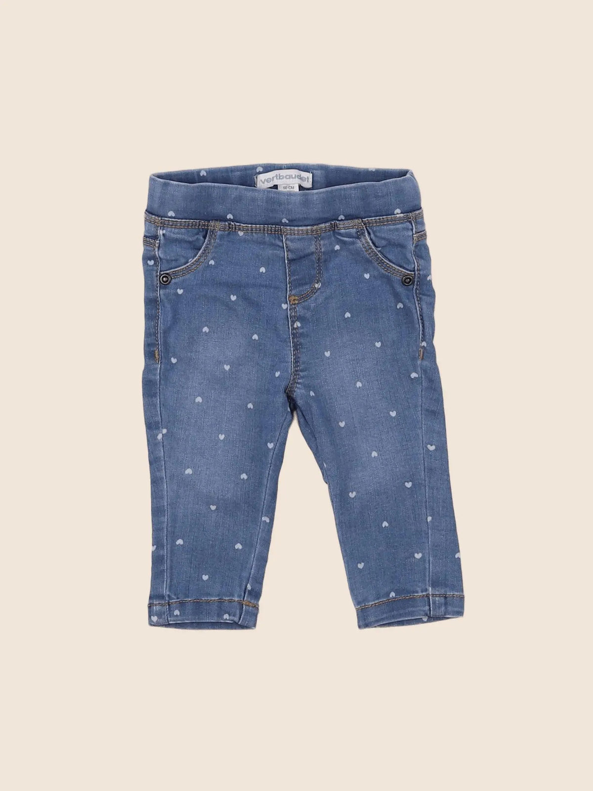 Vertbaudet - jegging bleu - 3 mois