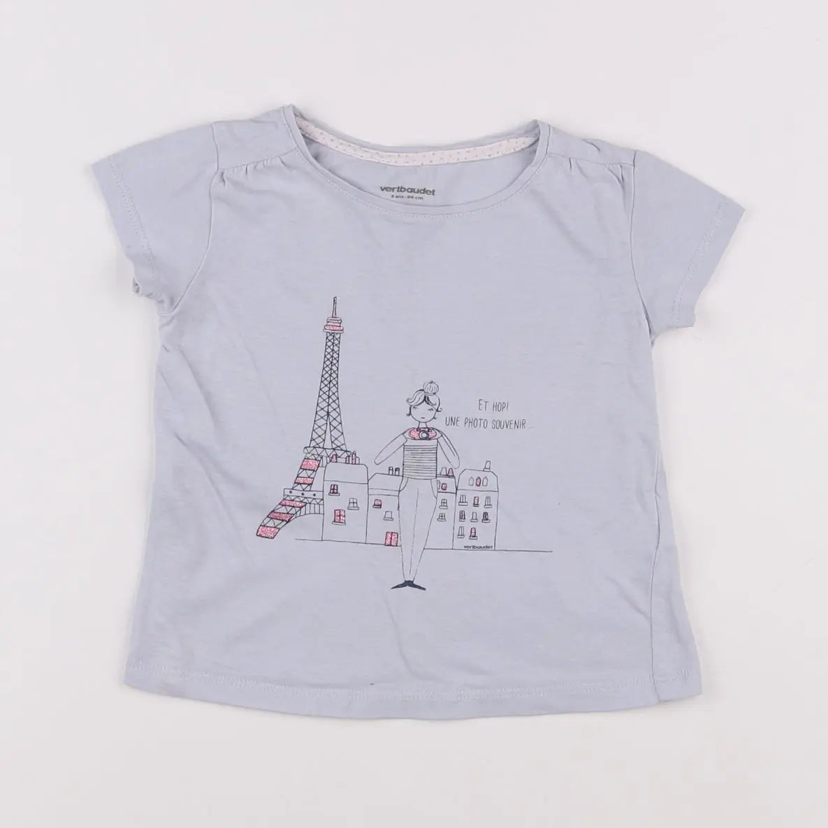 Vertbaudet - tee-shirt bleu - 3 ans