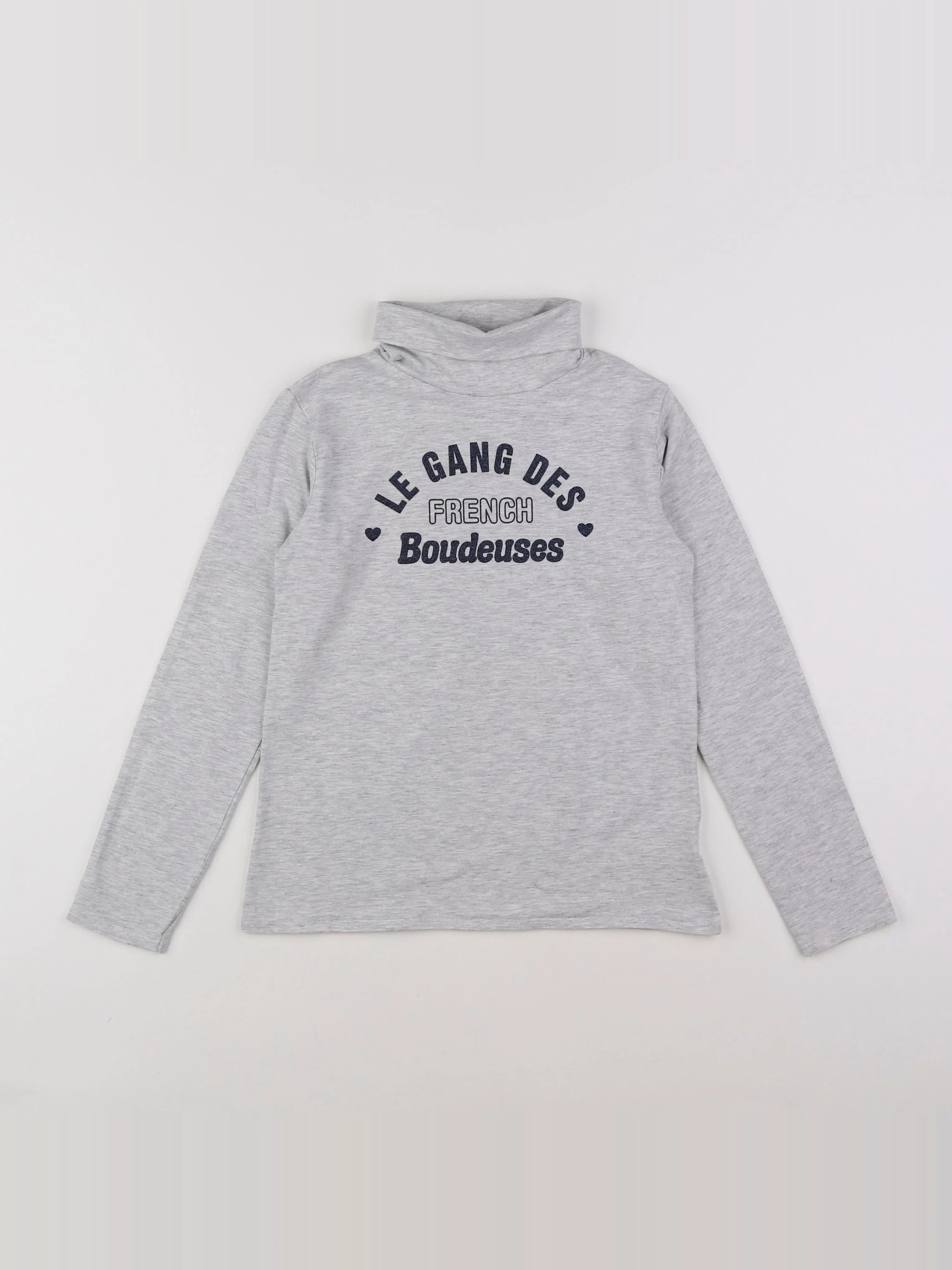 Vertbaudet - sous-pull gris - 10 ans