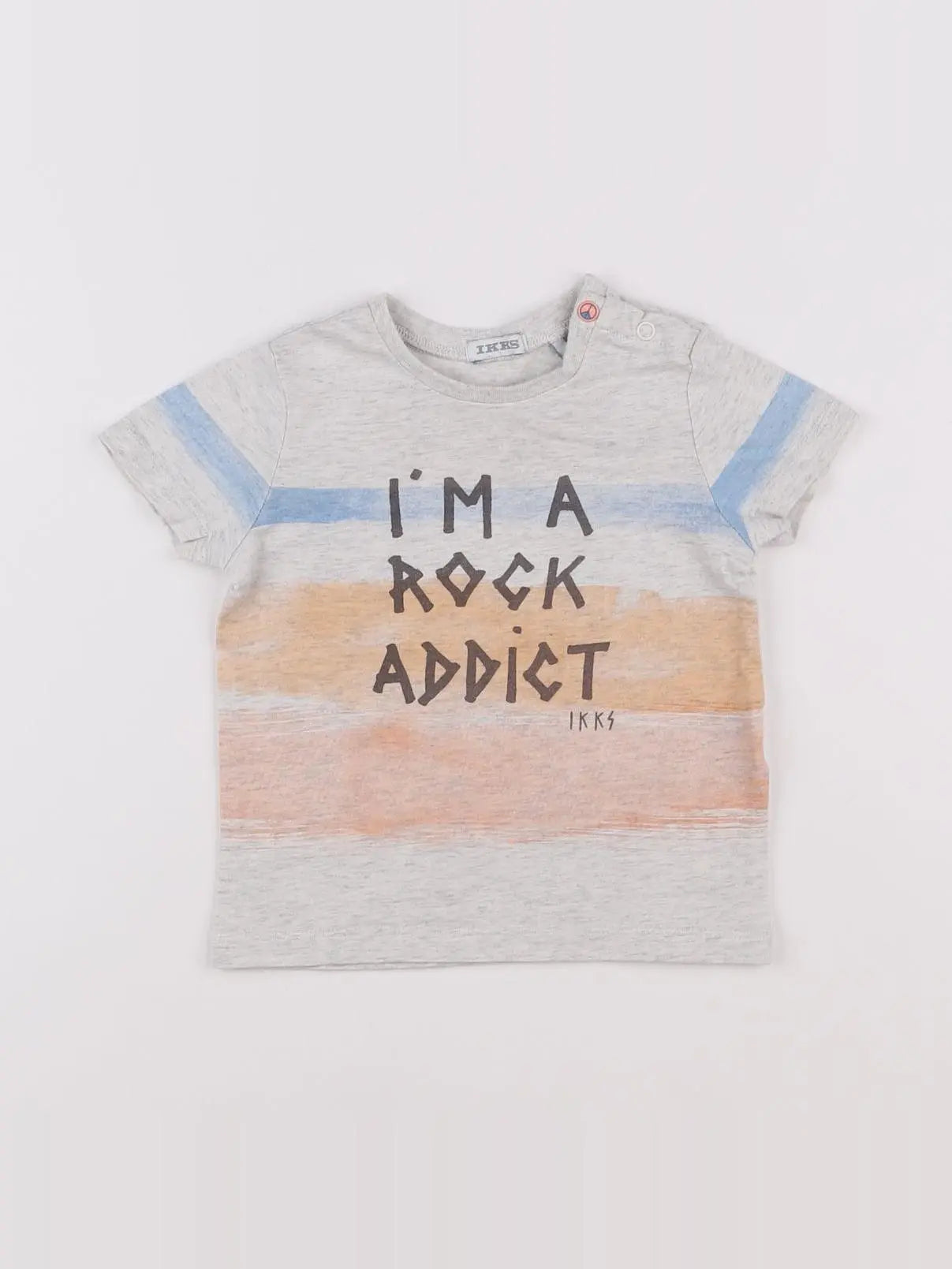 IKKS - tee-shirt gris, beige - 12 mois