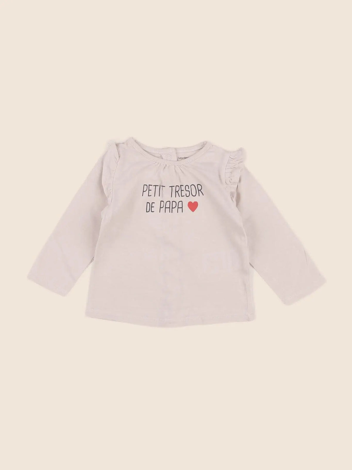 Vertbaudet - tee-shirt beige - 9 mois