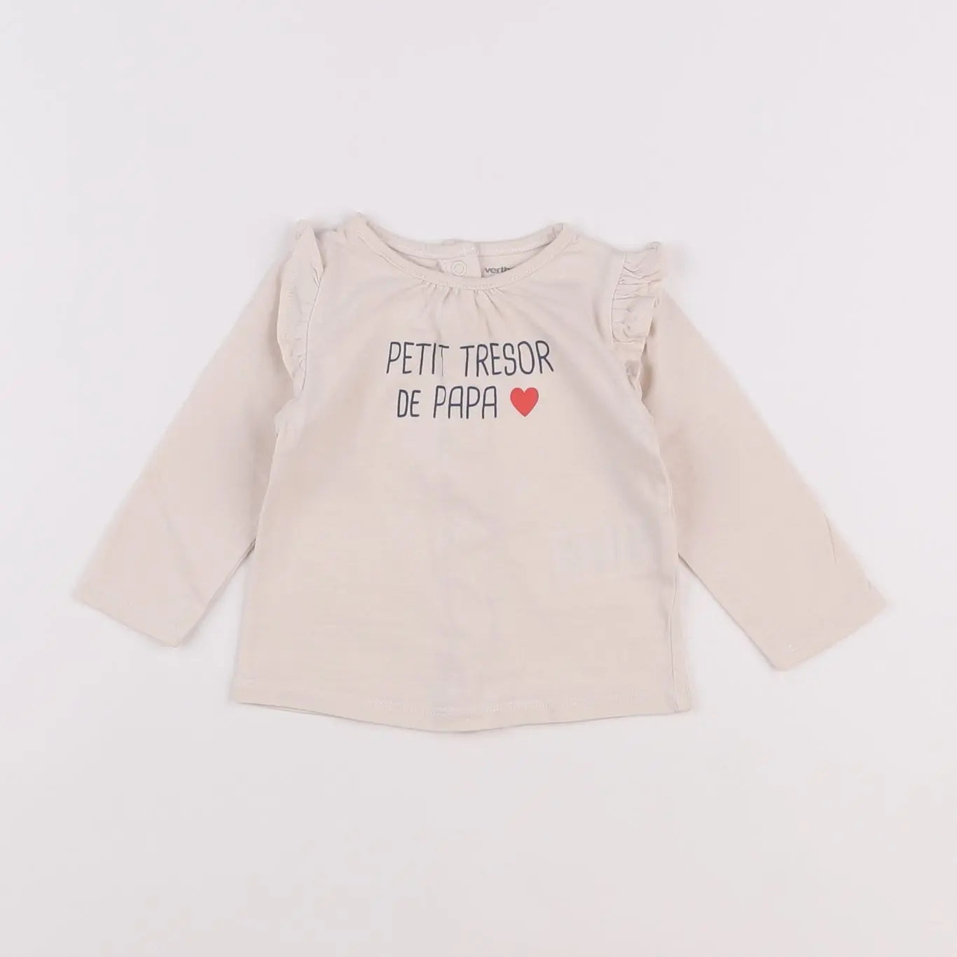 Vertbaudet - tee-shirt beige - 9 mois