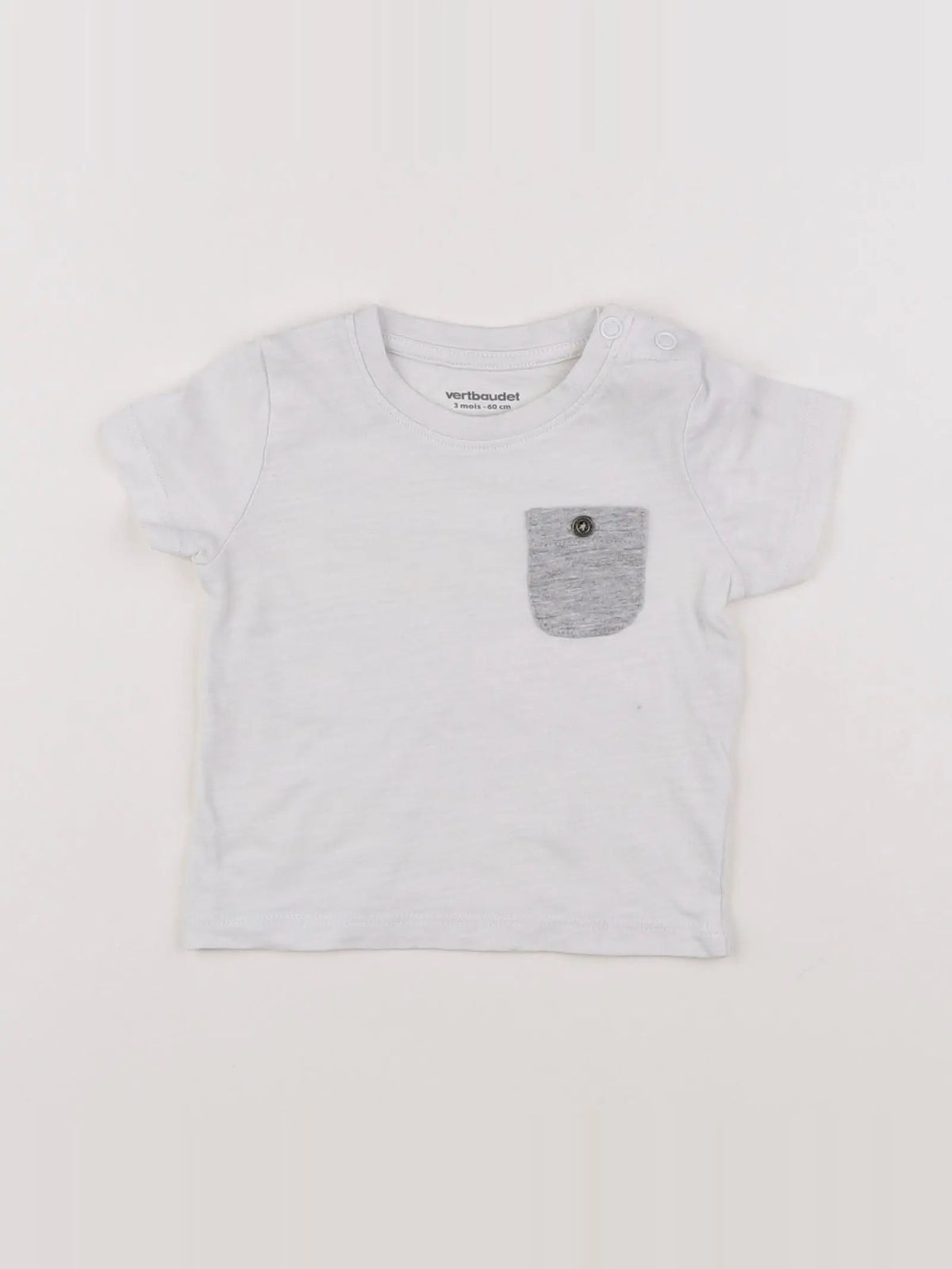 Vertbaudet - tee-shirt blanc - 3 mois