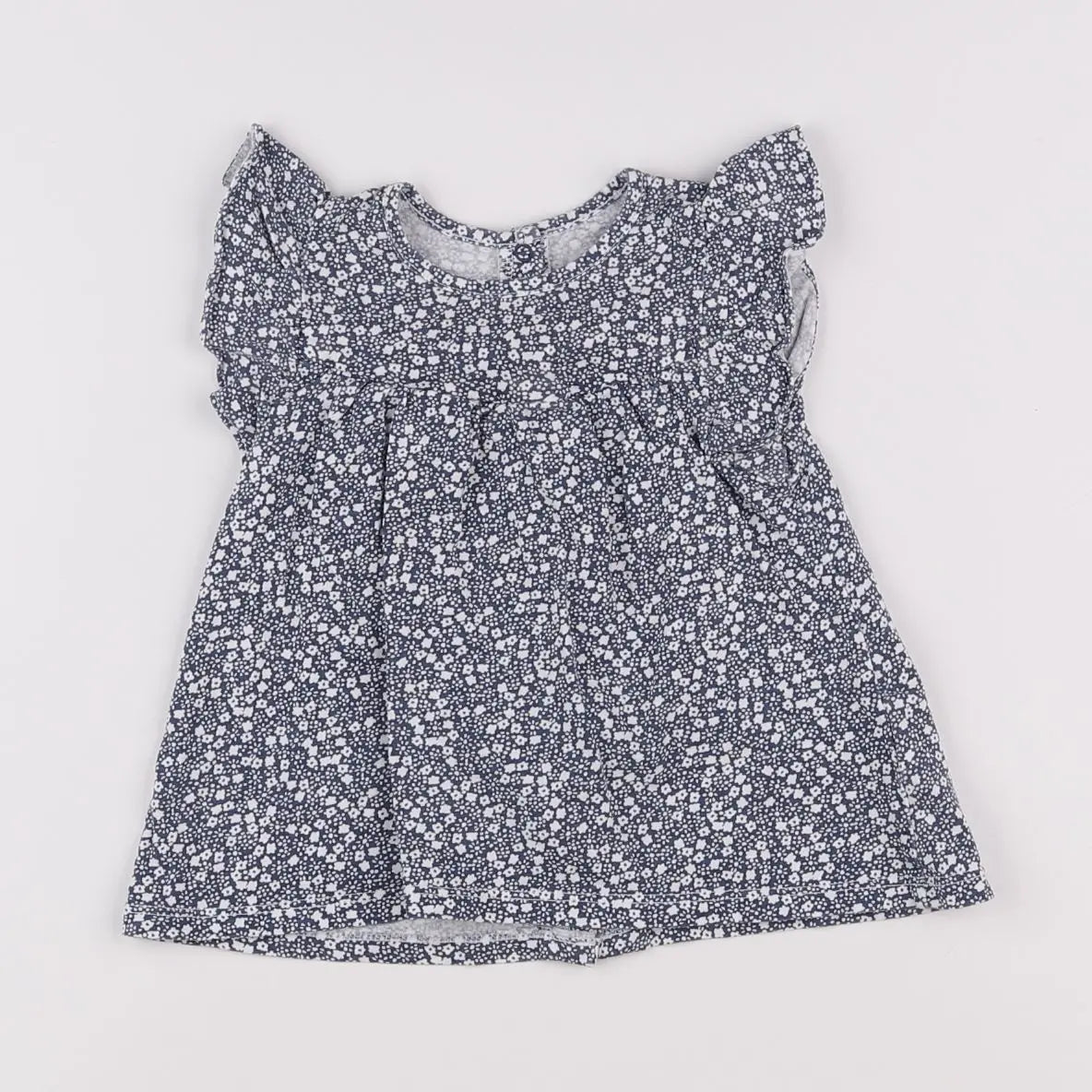 Vertbaudet - tee-shirt blanc, bleu - 2 ans