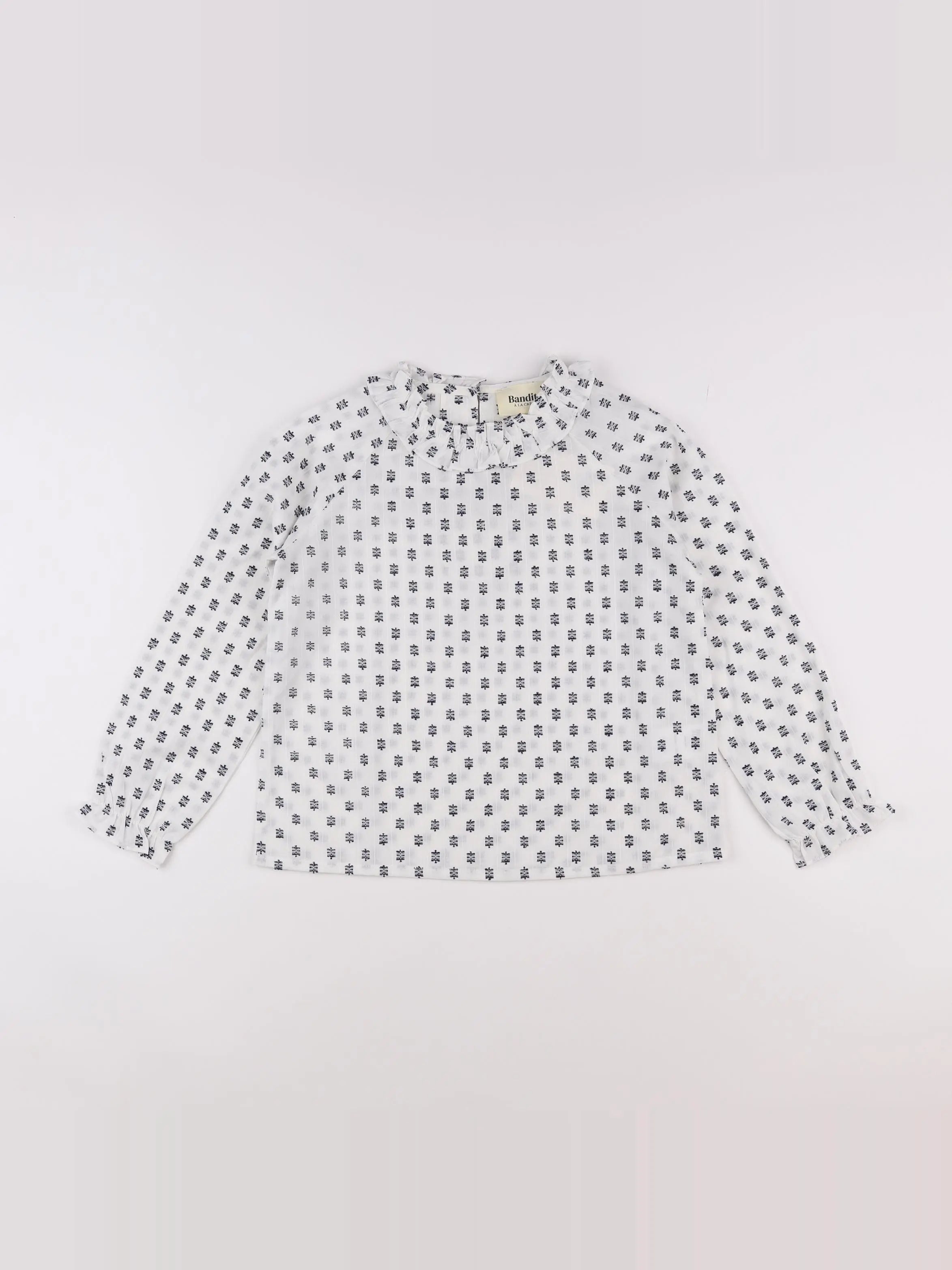 Bandits à la crème - blouse blanc, bleu - 8 ans