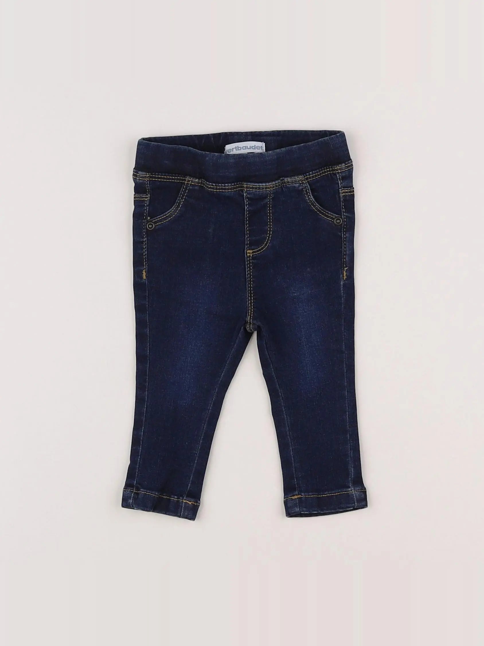 Vertbaudet - jegging bleu - 6 mois