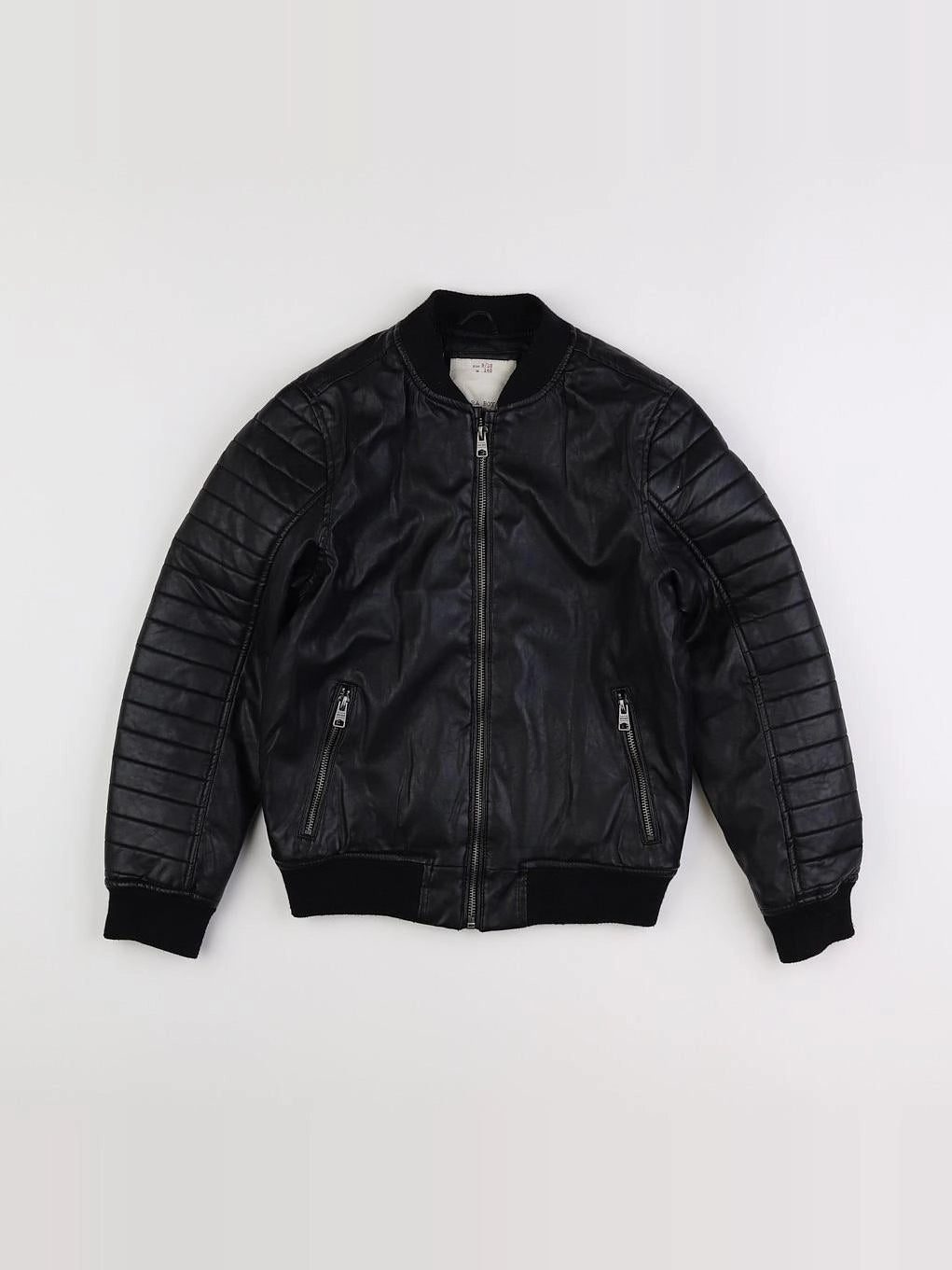 Zara - veste simili cuir noir - 9/10 ans