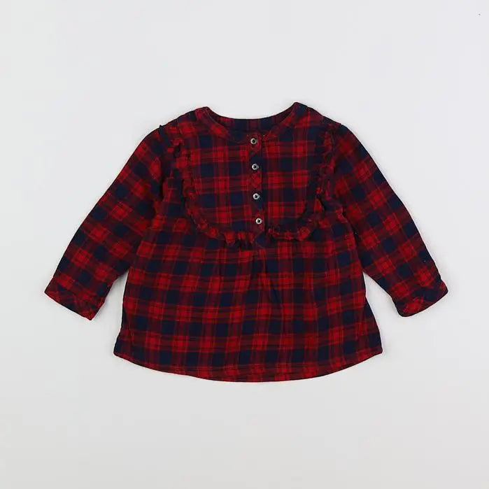 Vertbaudet - blouse rouge - 6 mois