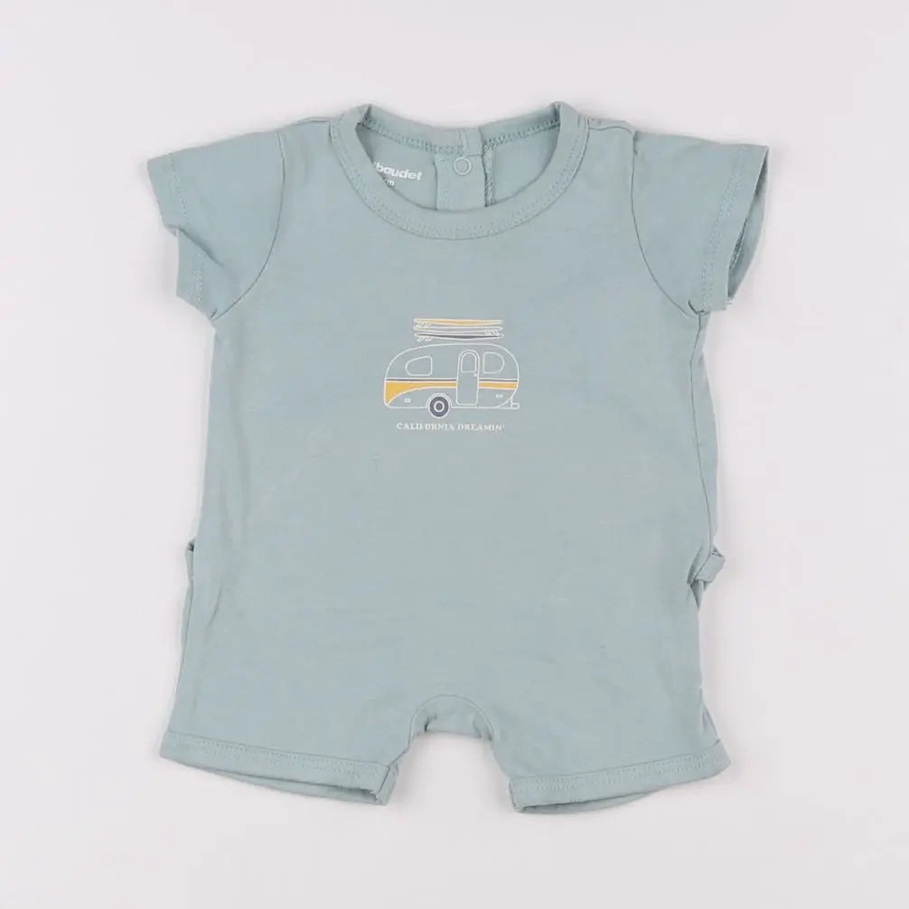 Vertbaudet - pyjama coton bleu - 0 mois