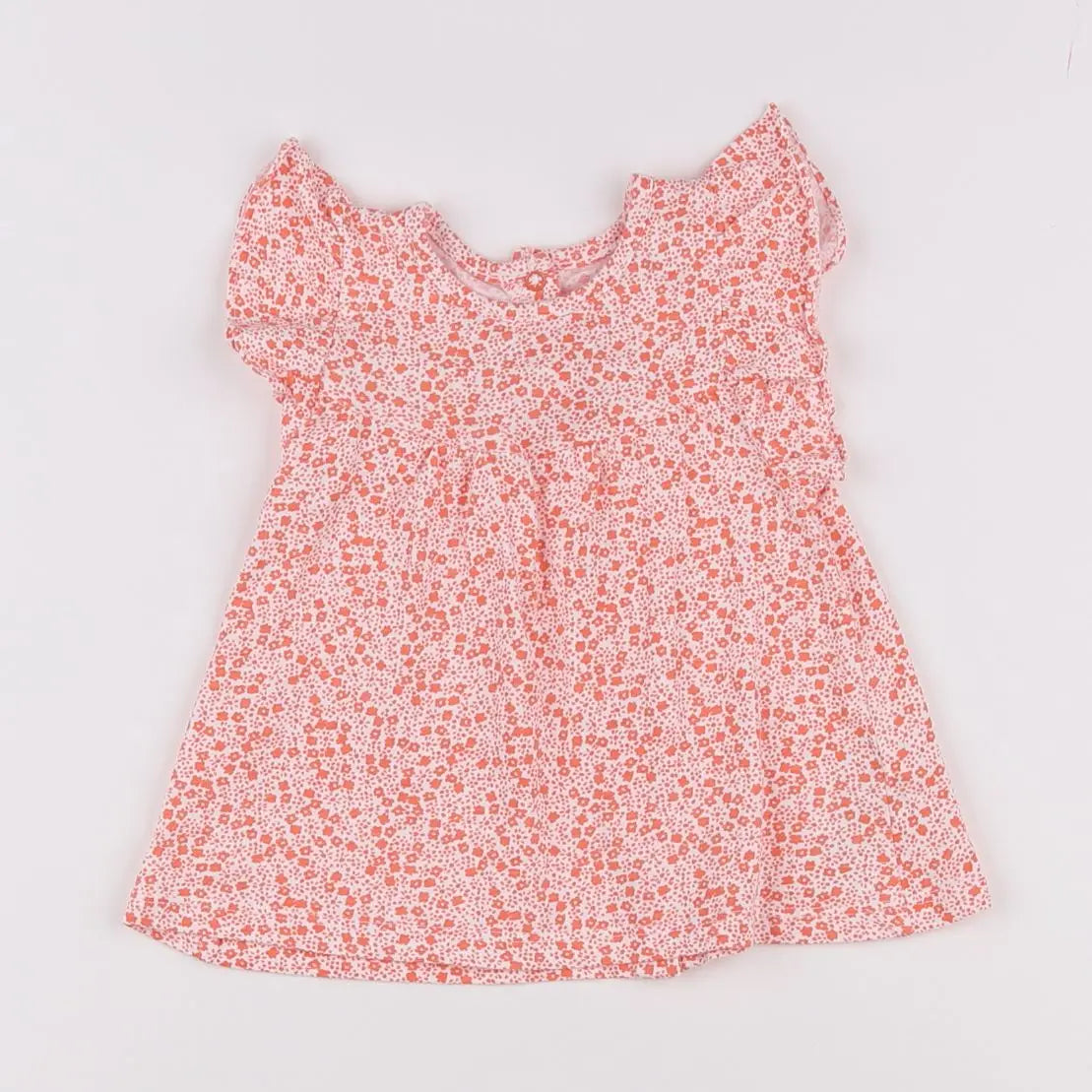 Vertbaudet - débardeur blanc, rose - 9 mois