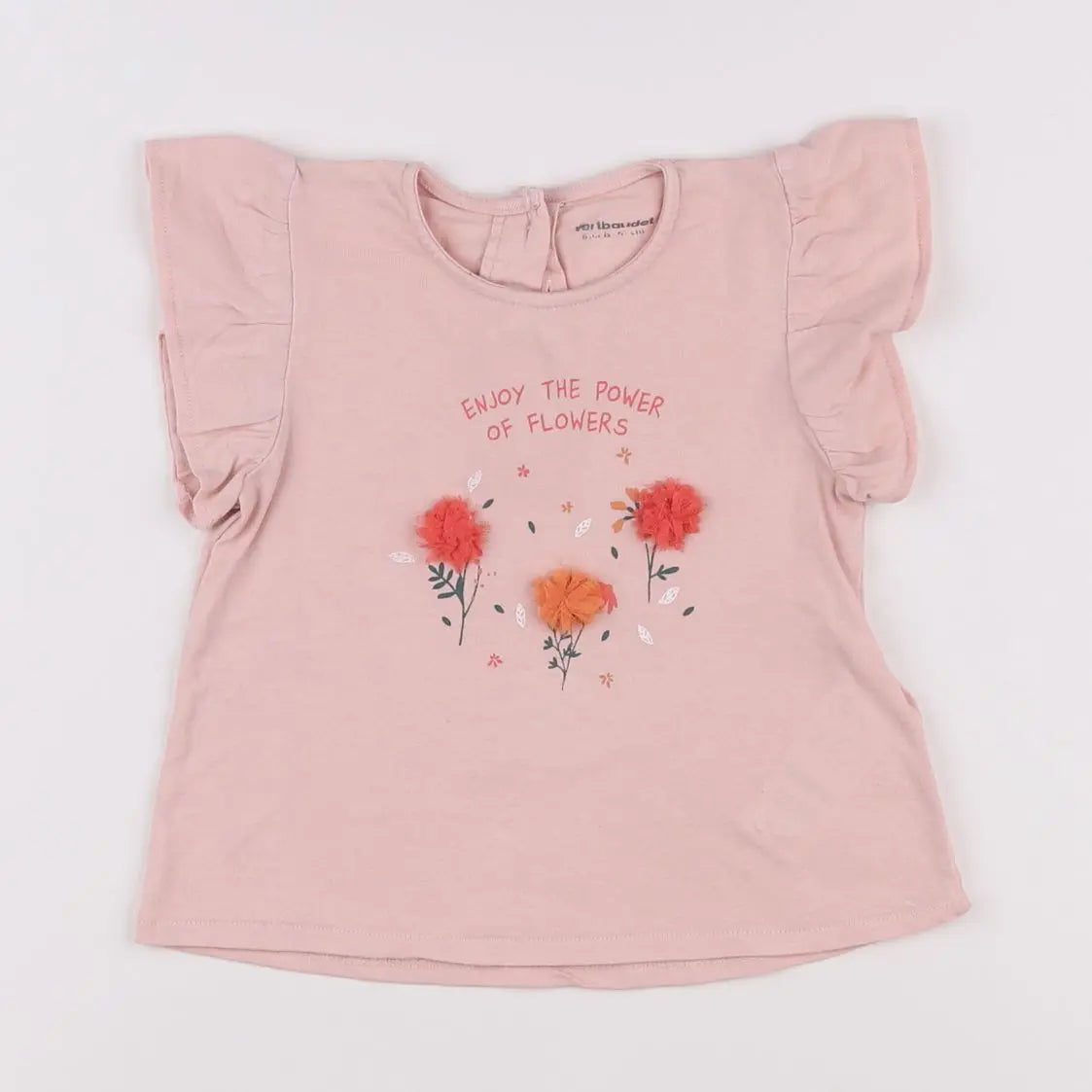 Vertbaudet - tee-shirt rose - 6 mois