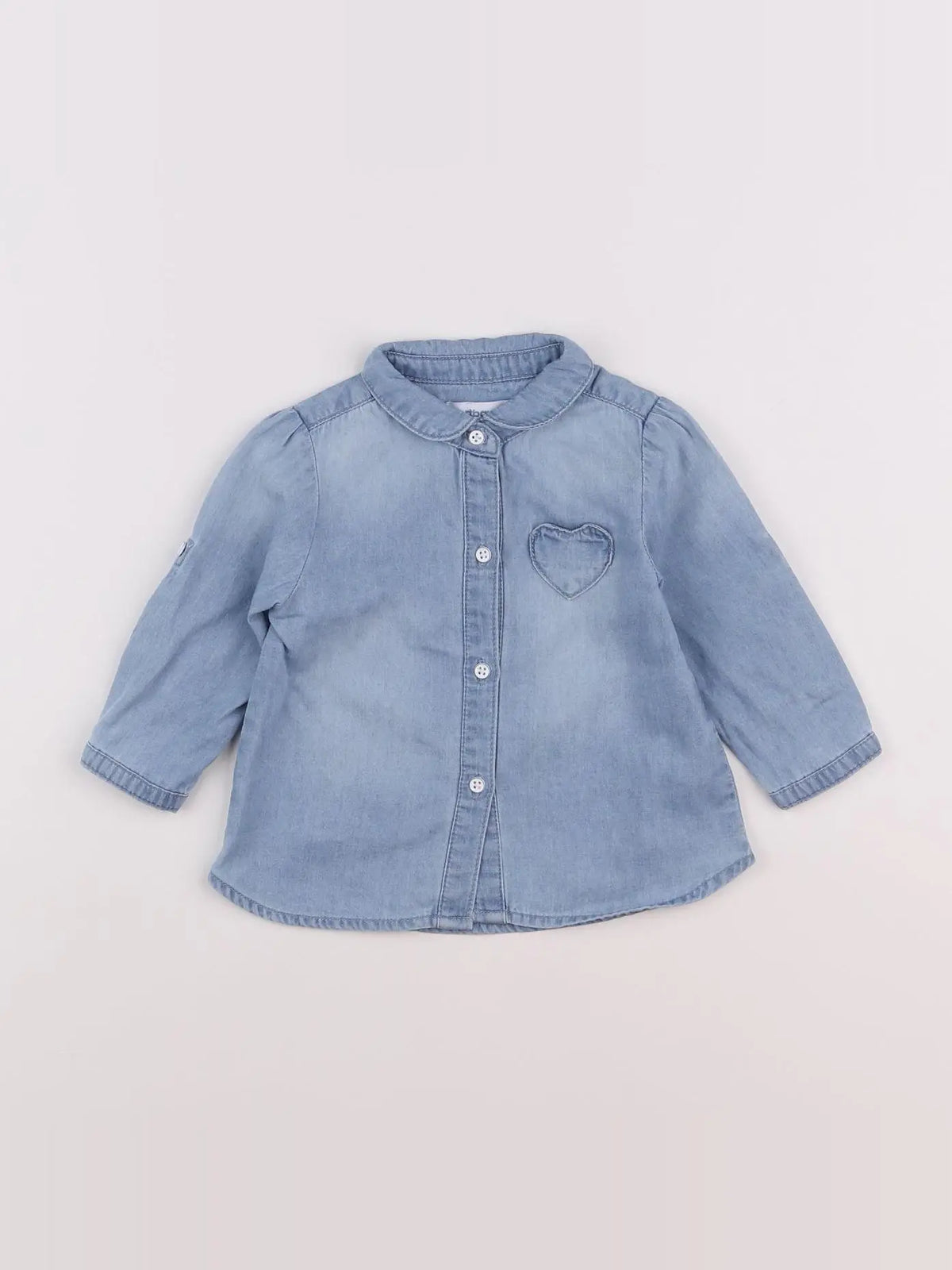 Vertbaudet - chemise bleu - 6 mois