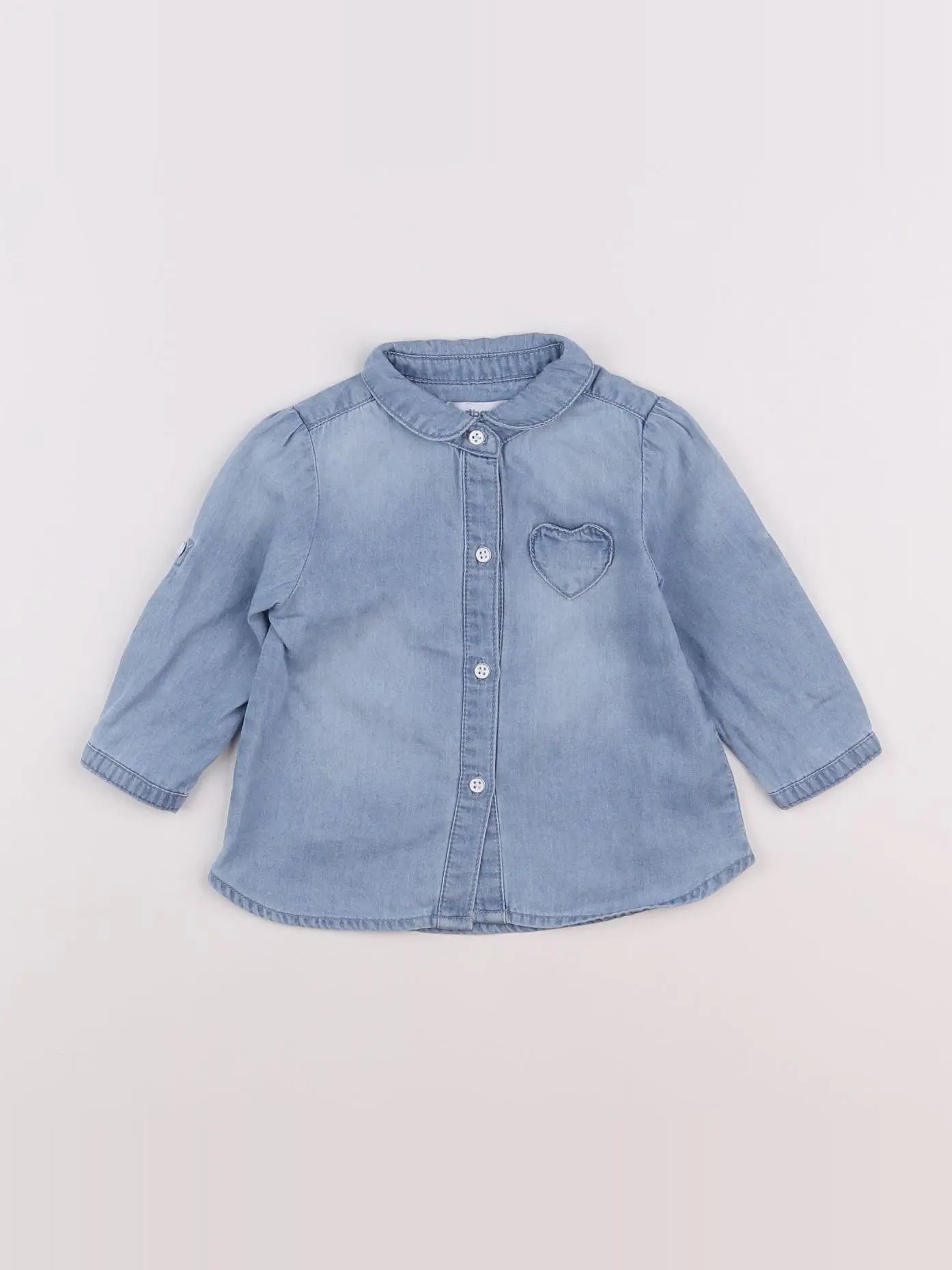 Vertbaudet - chemise bleu - 6 mois