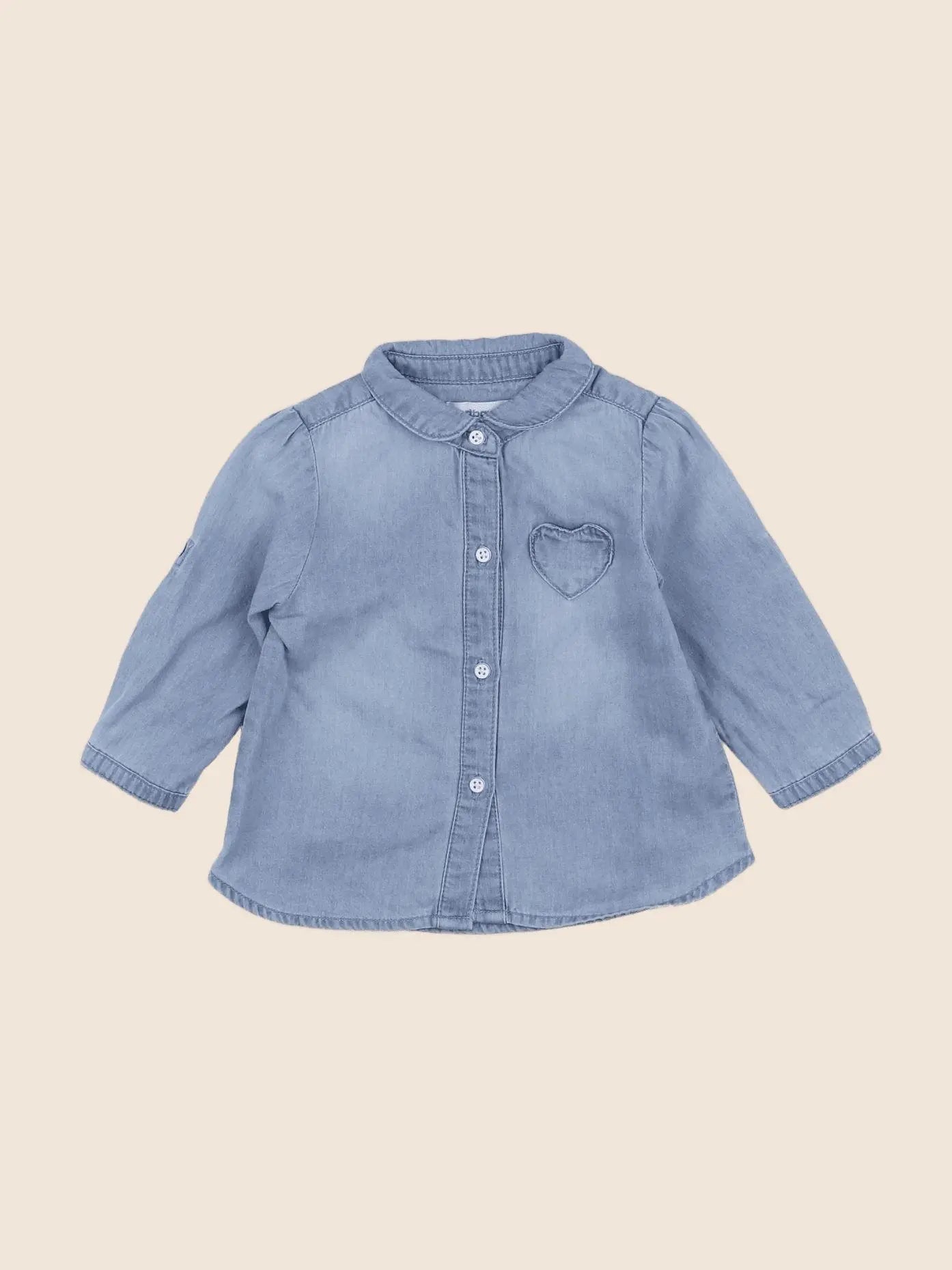 Vertbaudet - chemise bleu - 6 mois