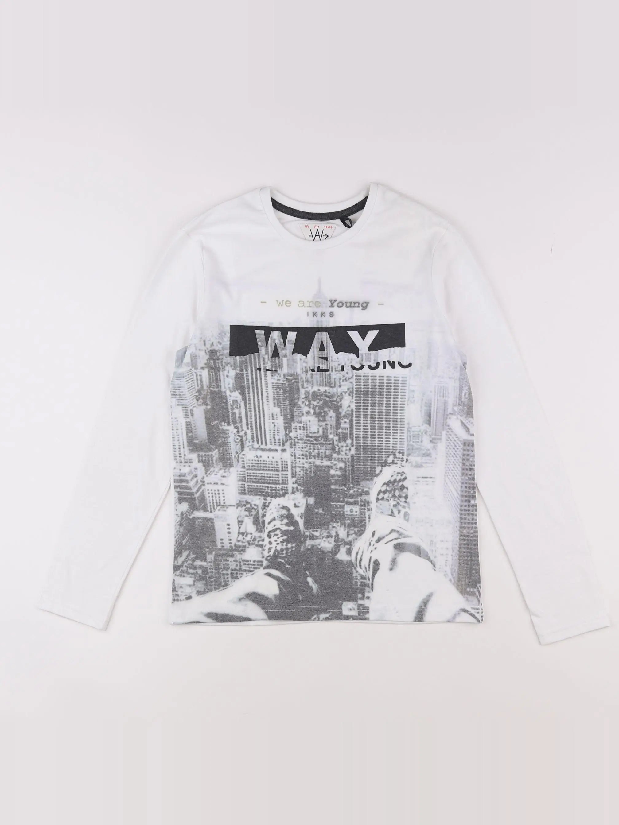 IKKS - tee-shirt blanc, noir - 12 ans