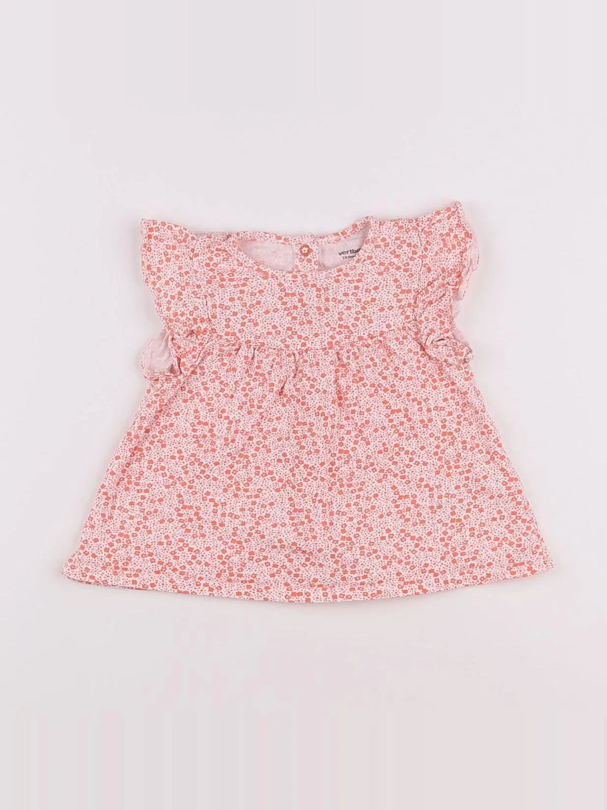 Vertbaudet - robe blanc, rose - 12 mois