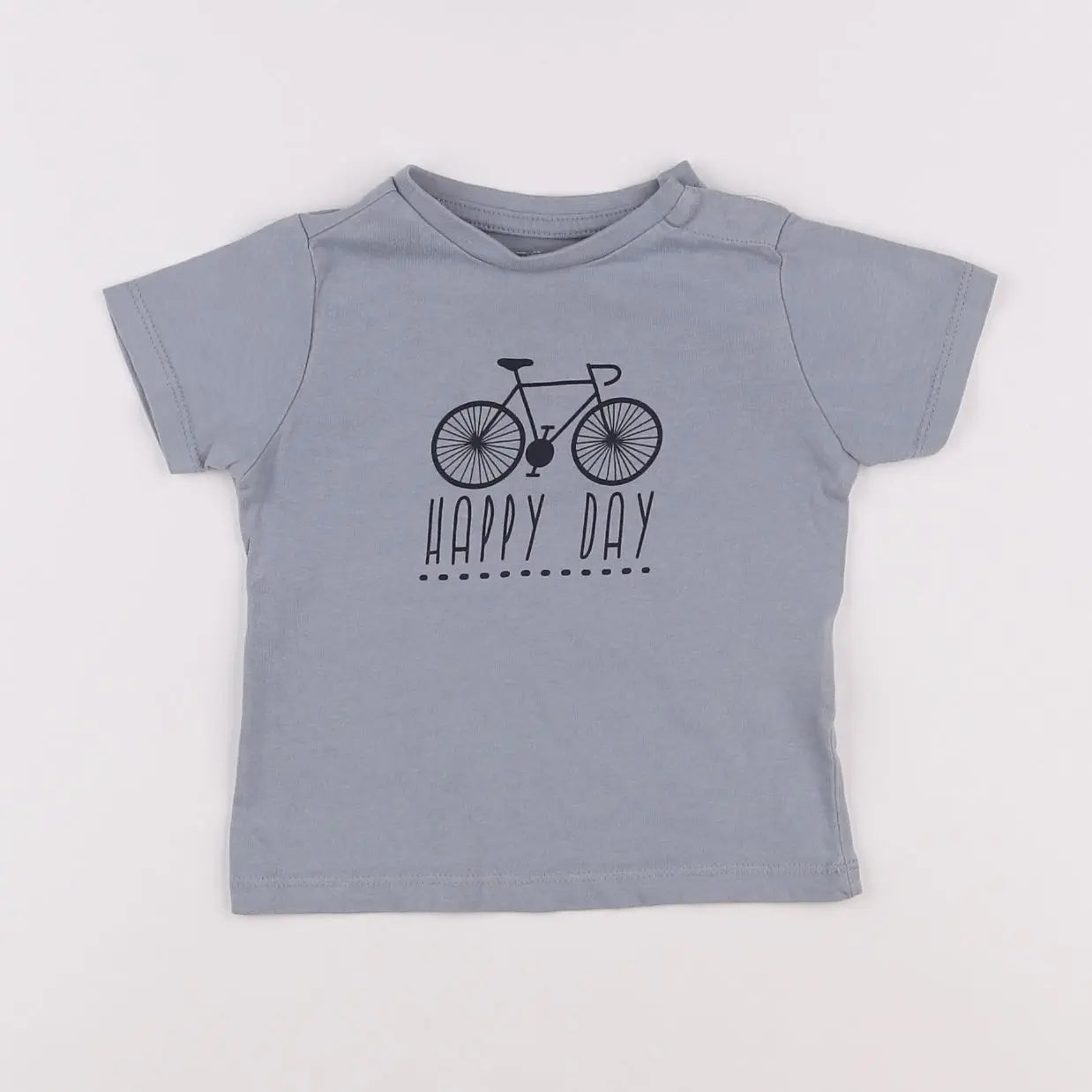 Vertbaudet - tee-shirt bleu - 12 mois