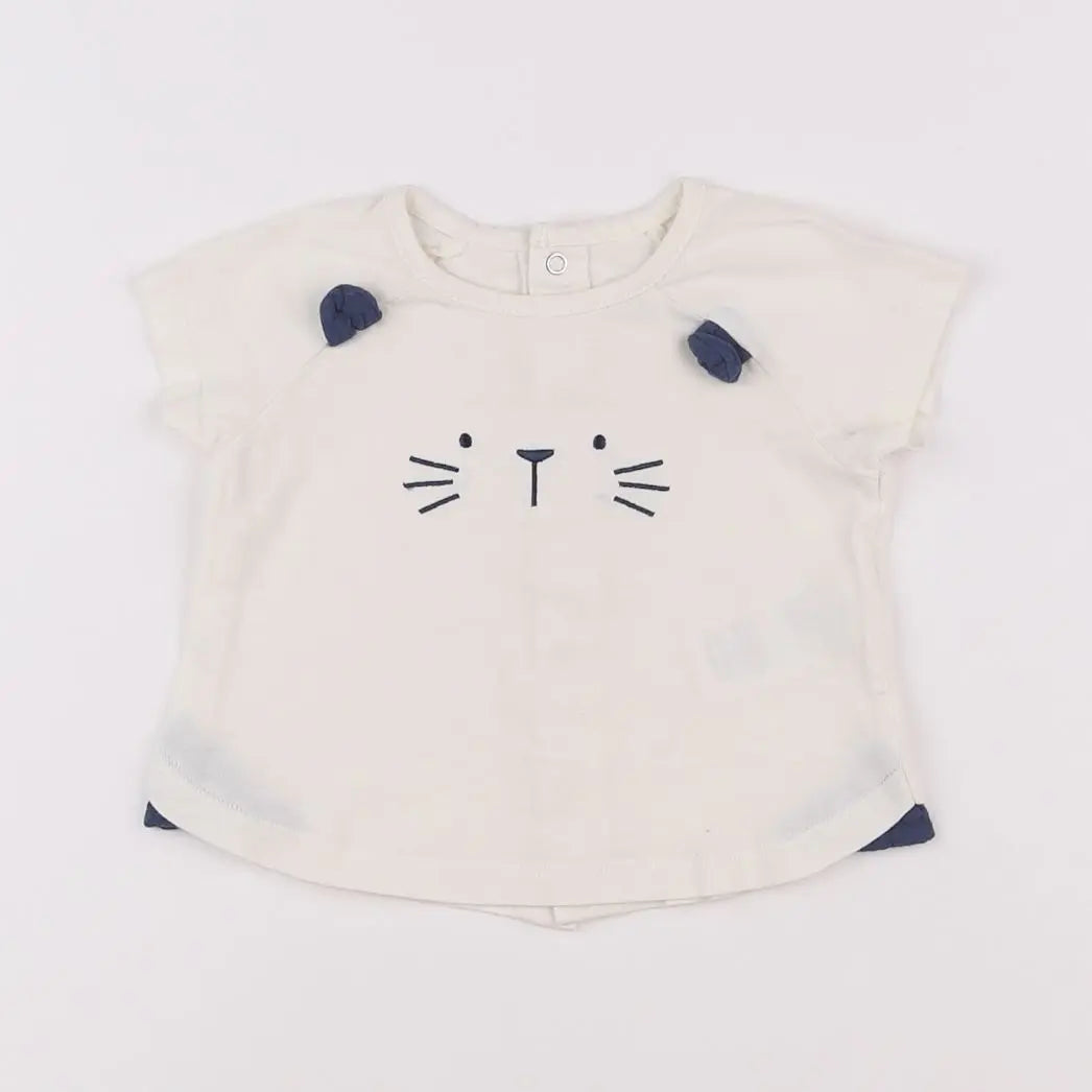 Vertbaudet - tee-shirt beige - 6 mois